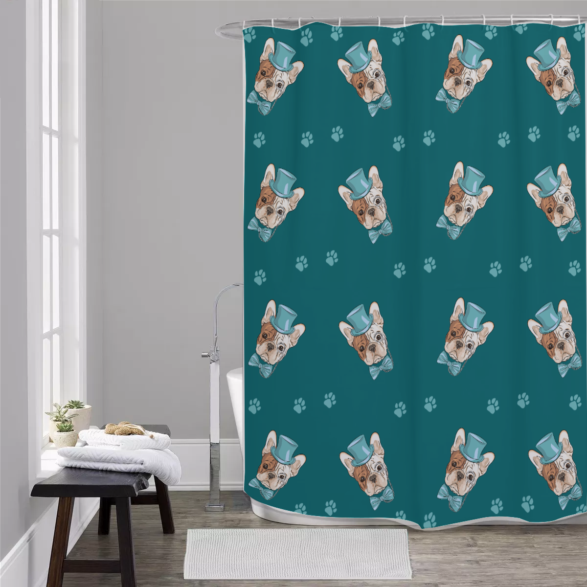 JASPER French Bulldog Fabric Curtain for Dog Moms & Dads-fadou