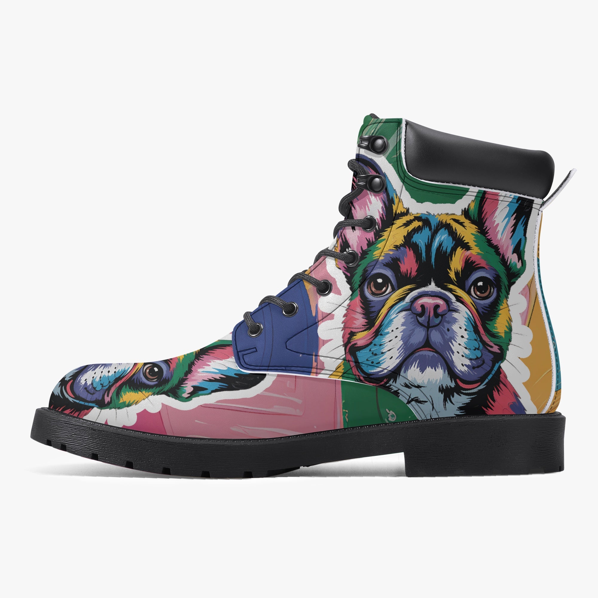 French Bulldog Leather Ankle Booties for Frenchie Enthusiasts-fadou