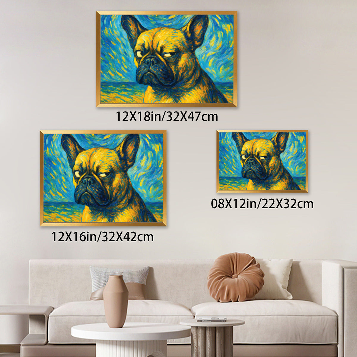 Bloom French Bulldog Decorative Canvas for Frenchie Enthusiasts-fadou