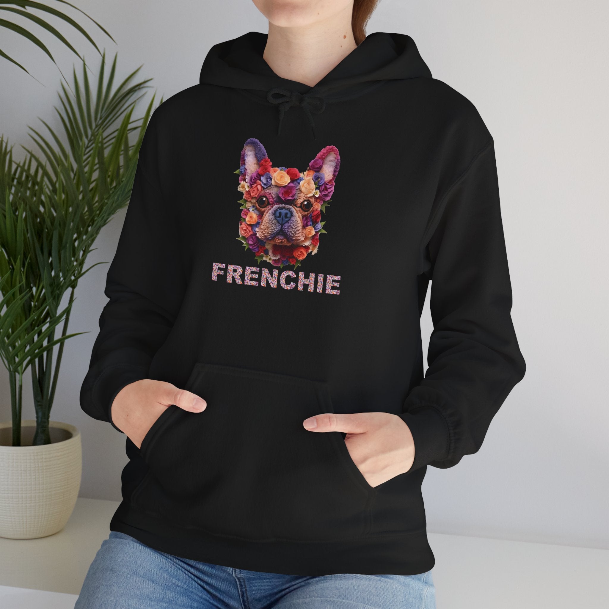 Flowers French Bulldog Dog Mom Hoodie for Bulldog Owners-fadou