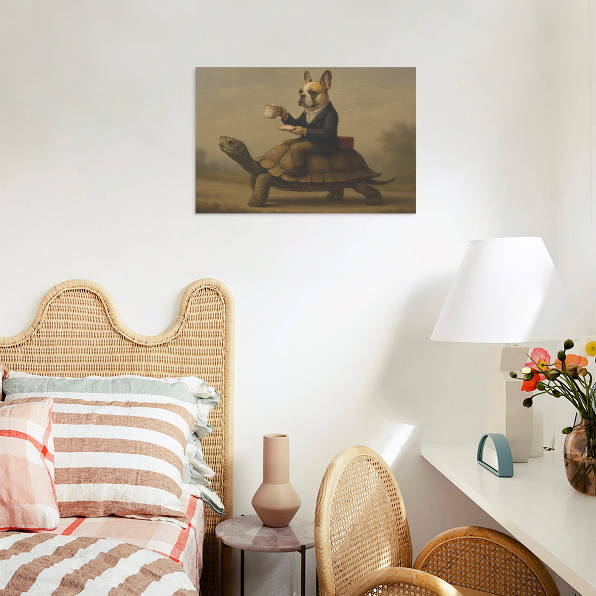 French Bulldog Adorable Canvas Wall Art for Dog Park Days-fadou