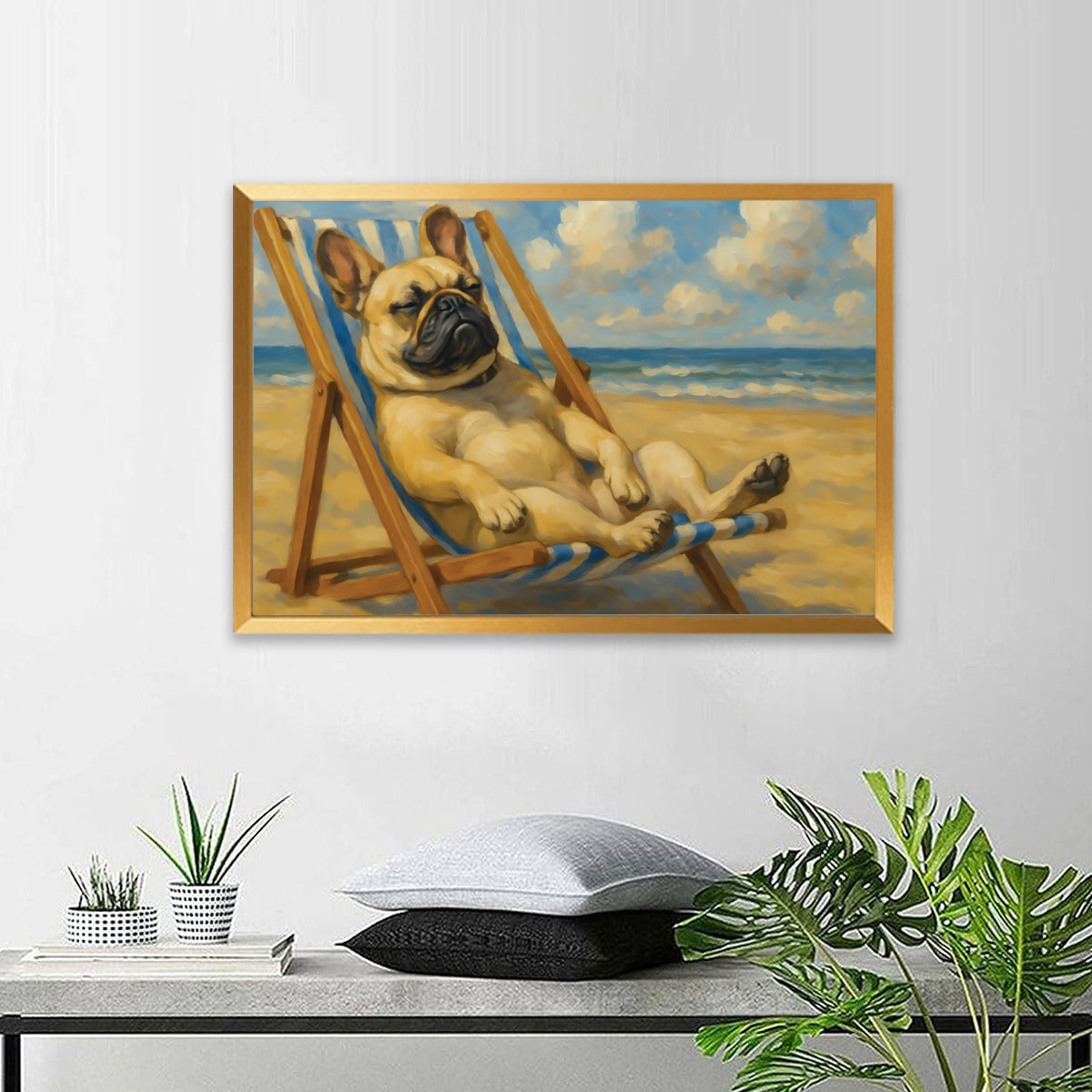 Bebe French Bulldog Decorative Canvas for Everyday Wear-fadou