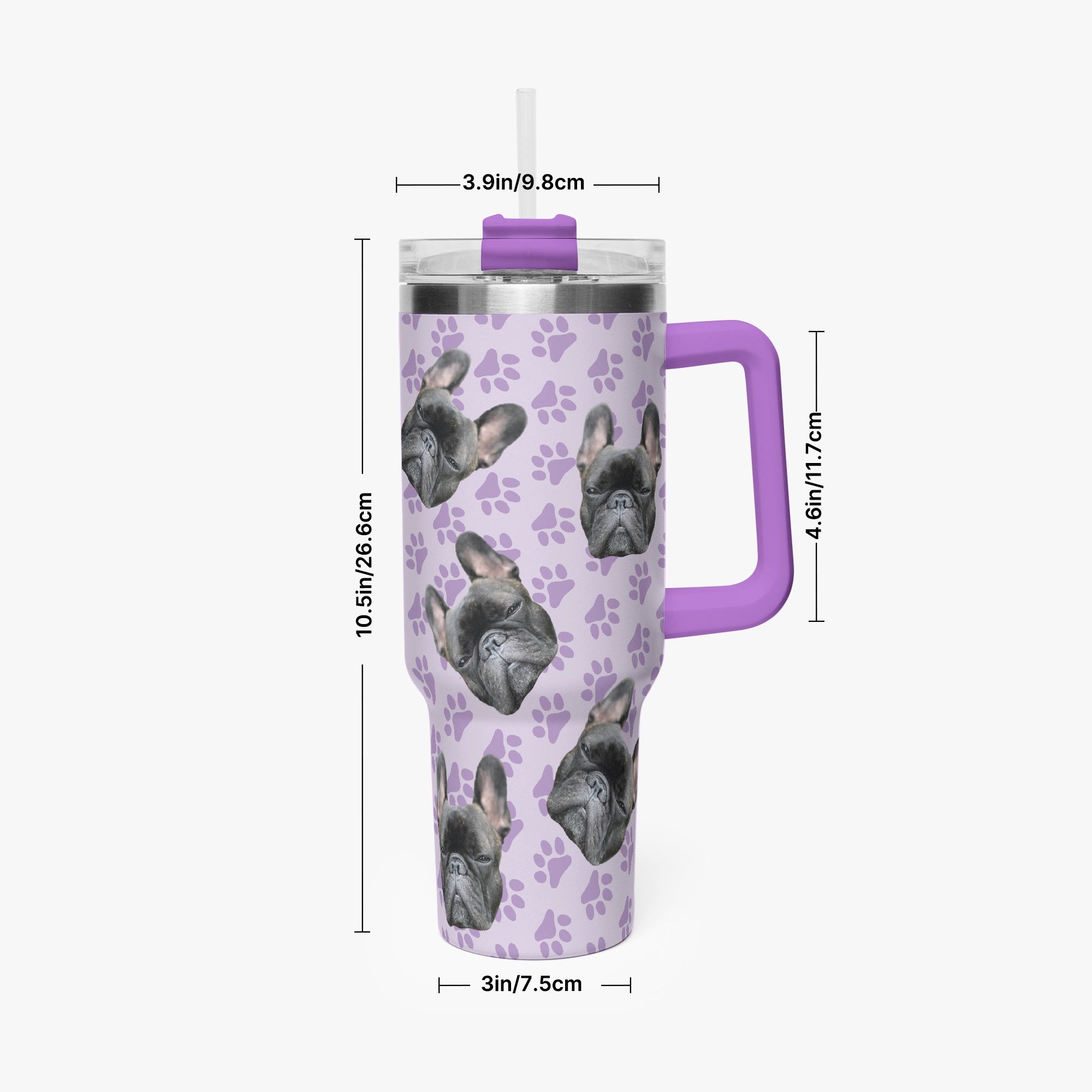 French Bulldog Personalized Travel Tumbler for Pet Culture-fadou
