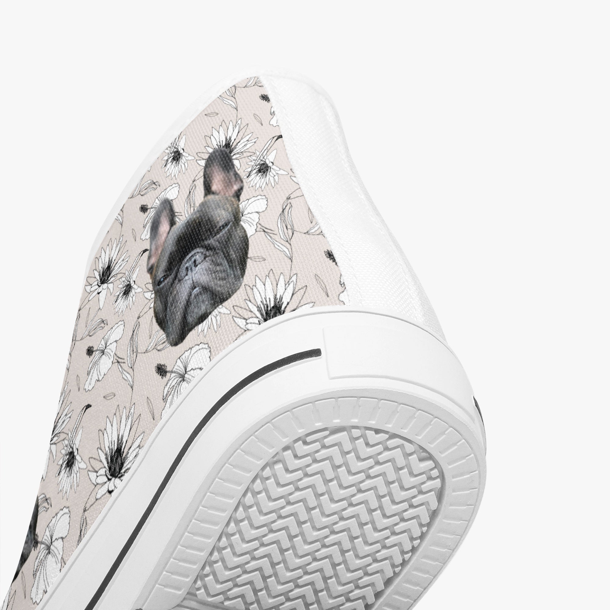 Frenchie Personalized Canvas Sneakers for Bulldog Owners-fadou