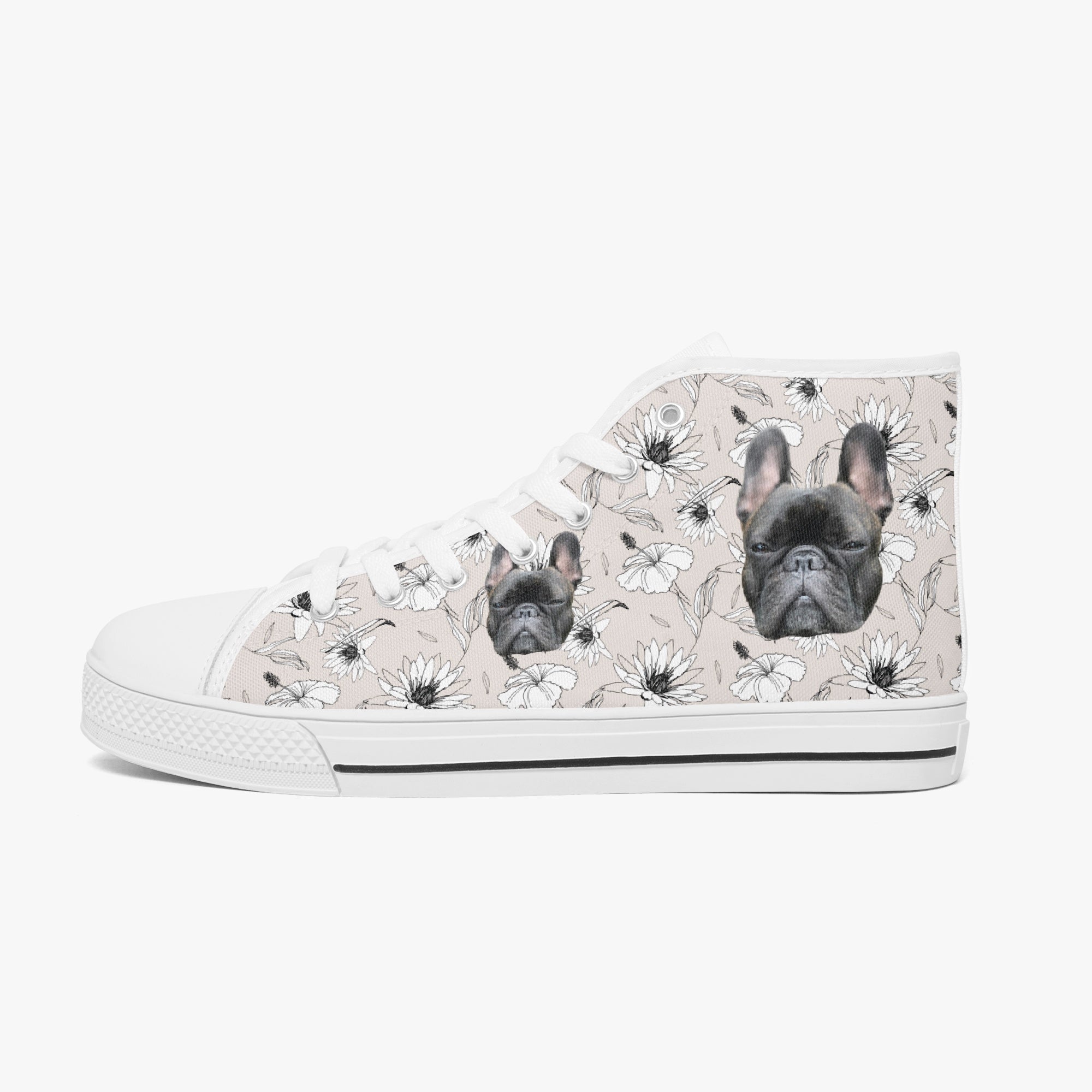 Frenchie Personalized Canvas Sneakers for Bulldog Owners-fadou
