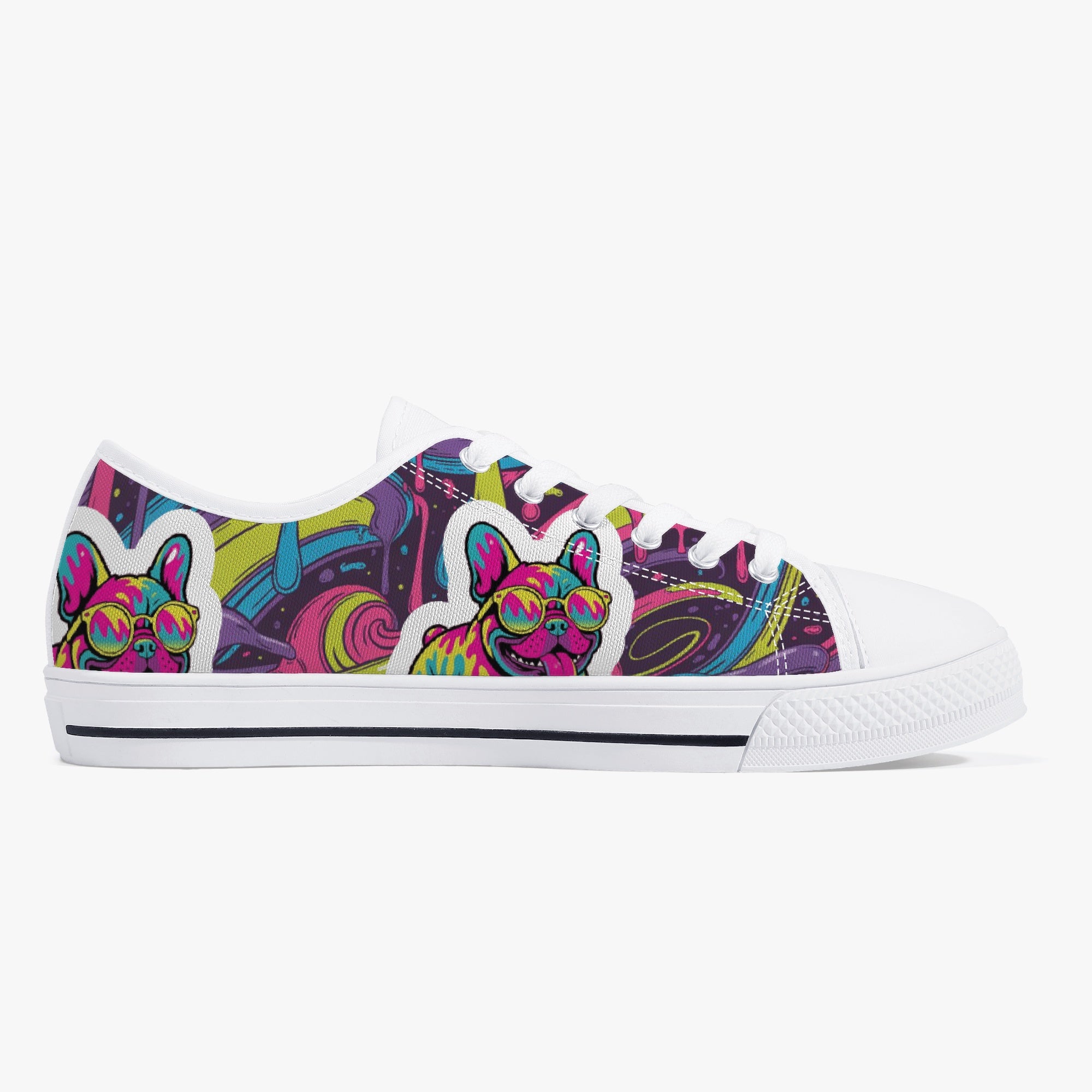 French Bulldog Low-Top Casual Footwear for Dog Park Days-fadou