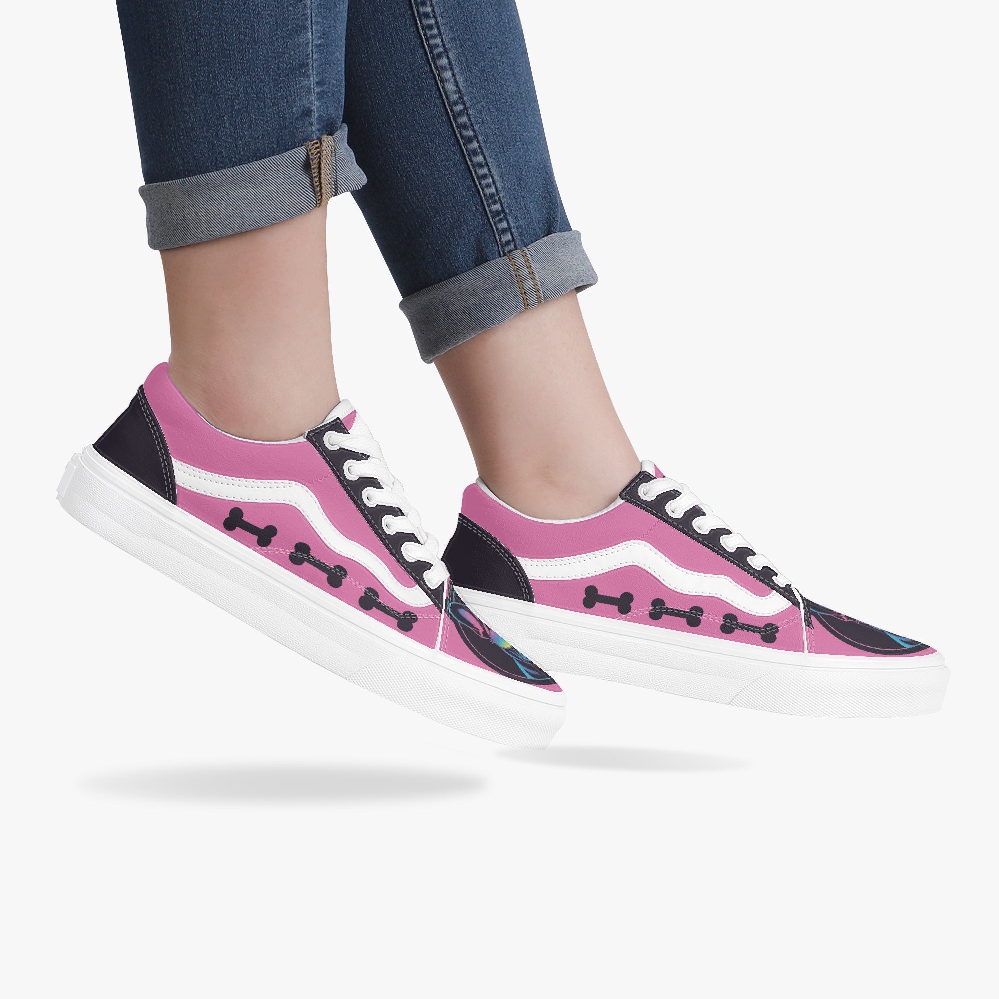 Low-Top Trendy Canvas Sneakers for Frenchie Enthusiasts-fadou