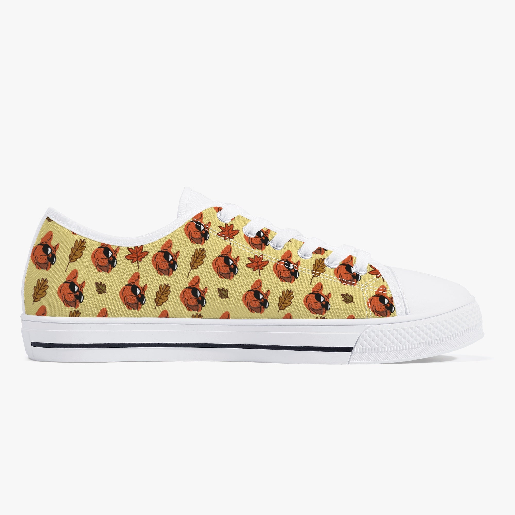 Low-Top Classic Casual Footwear for Frenchie Enthusiasts-fadou