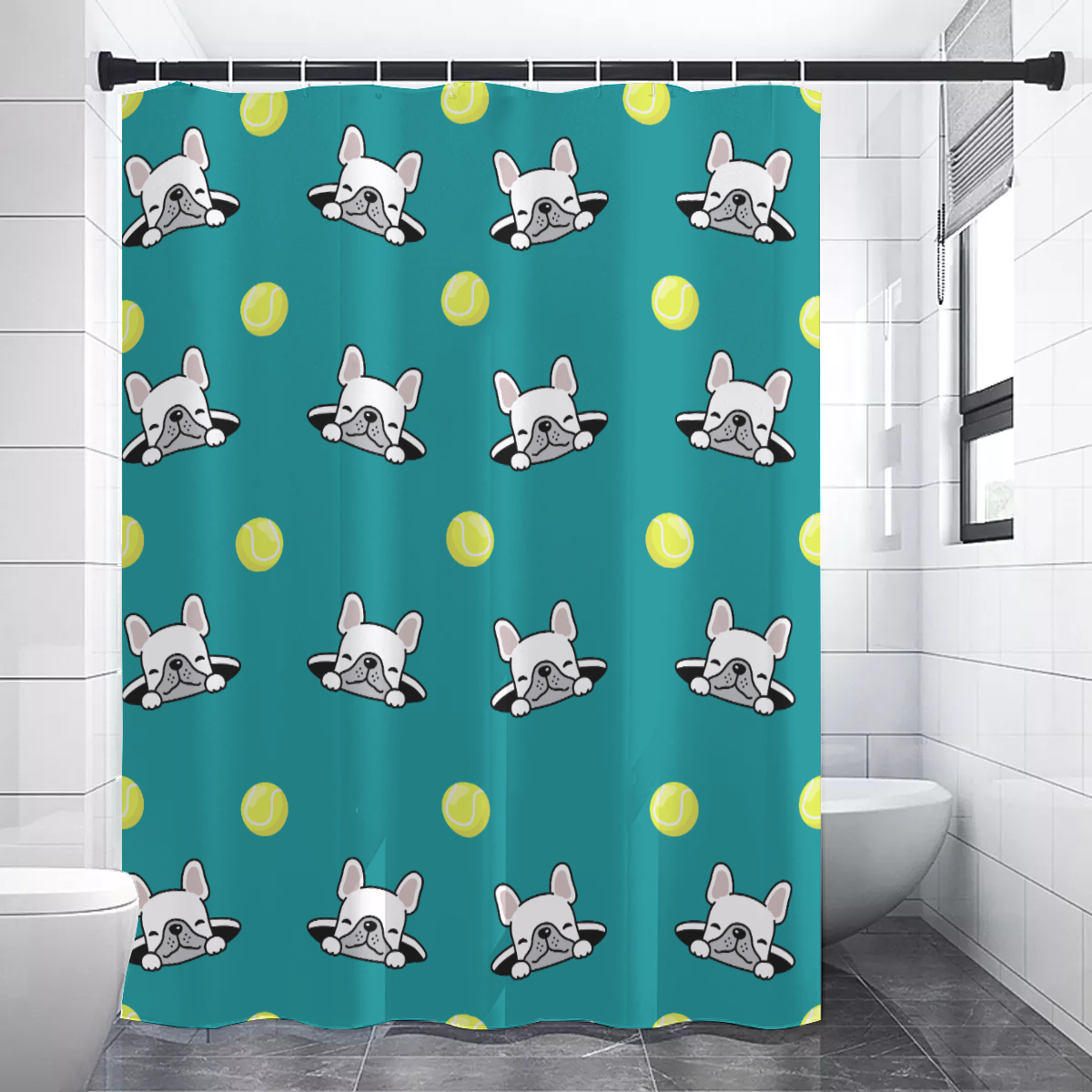 CHARLIE French Bulldog Fabric Curtain for Frenchie Enthusiasts-fadou