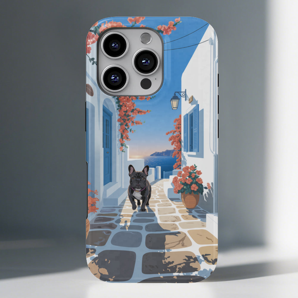 Paisley French Bulldog Slim Phone Shell for Frenchie Fans-fadou