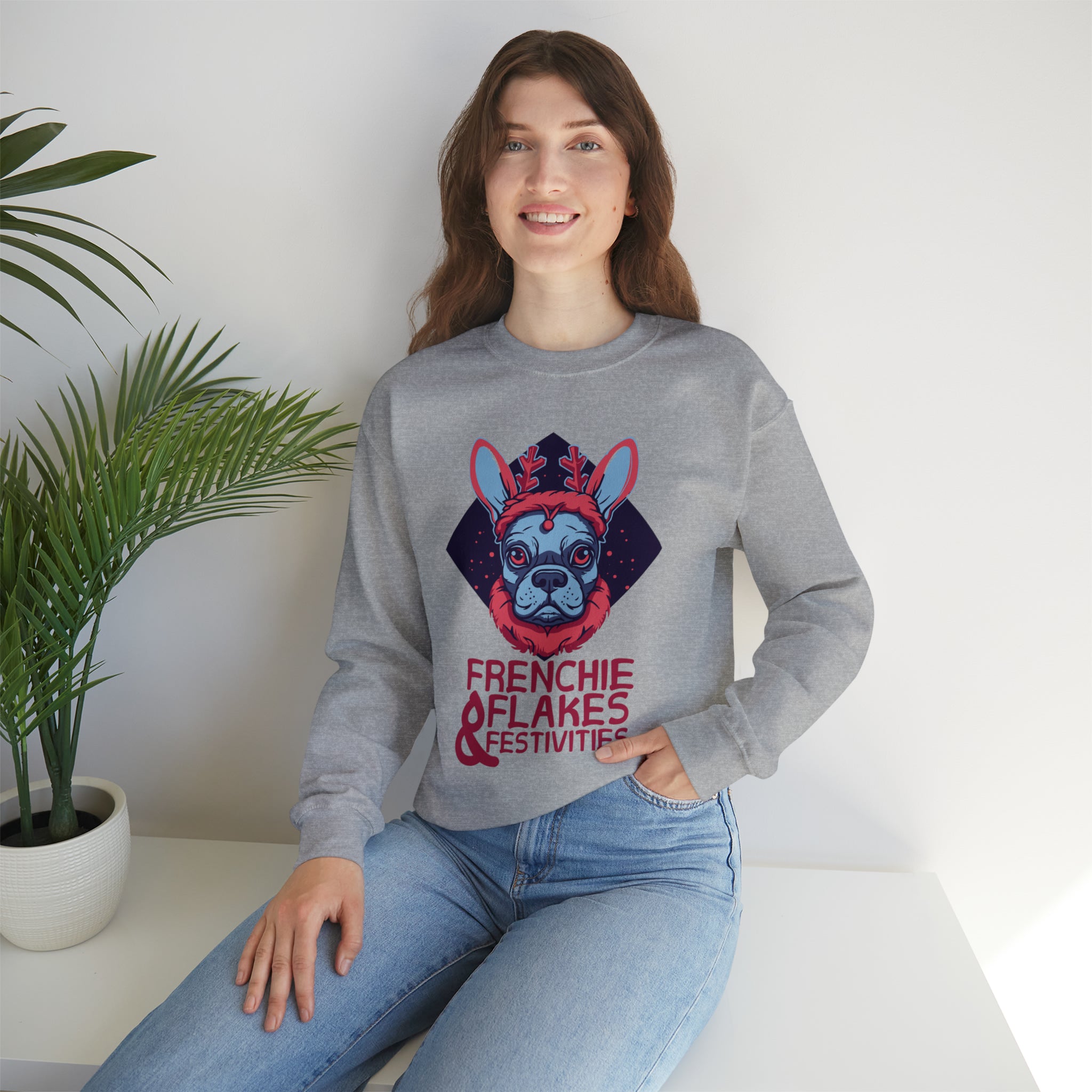 Frenchie Festivities Sweater - Unisex Sweatshirt for Cozy Nights-fadou