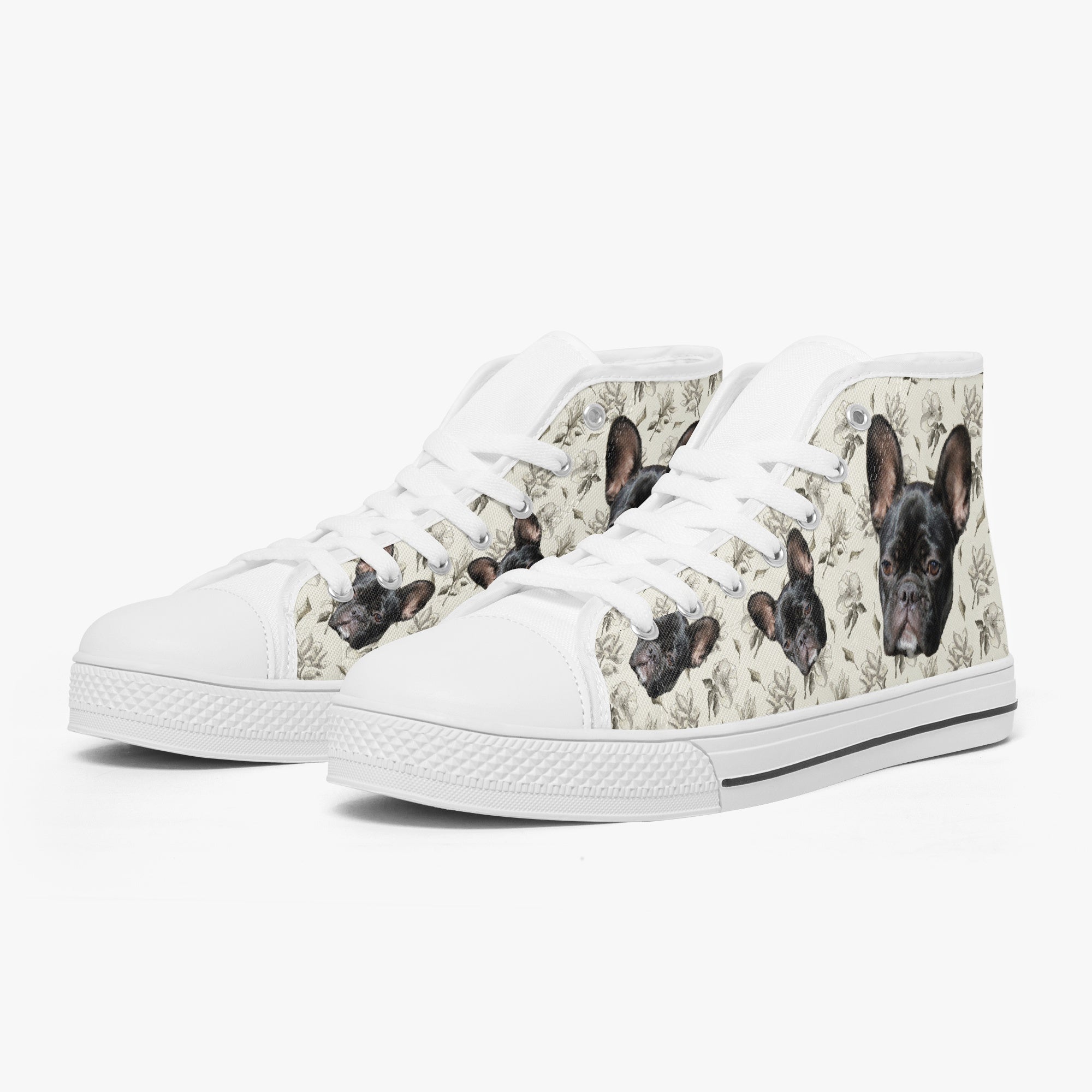French Bulldog Personalized Canvas Sneakers for Pet Parents-fadou