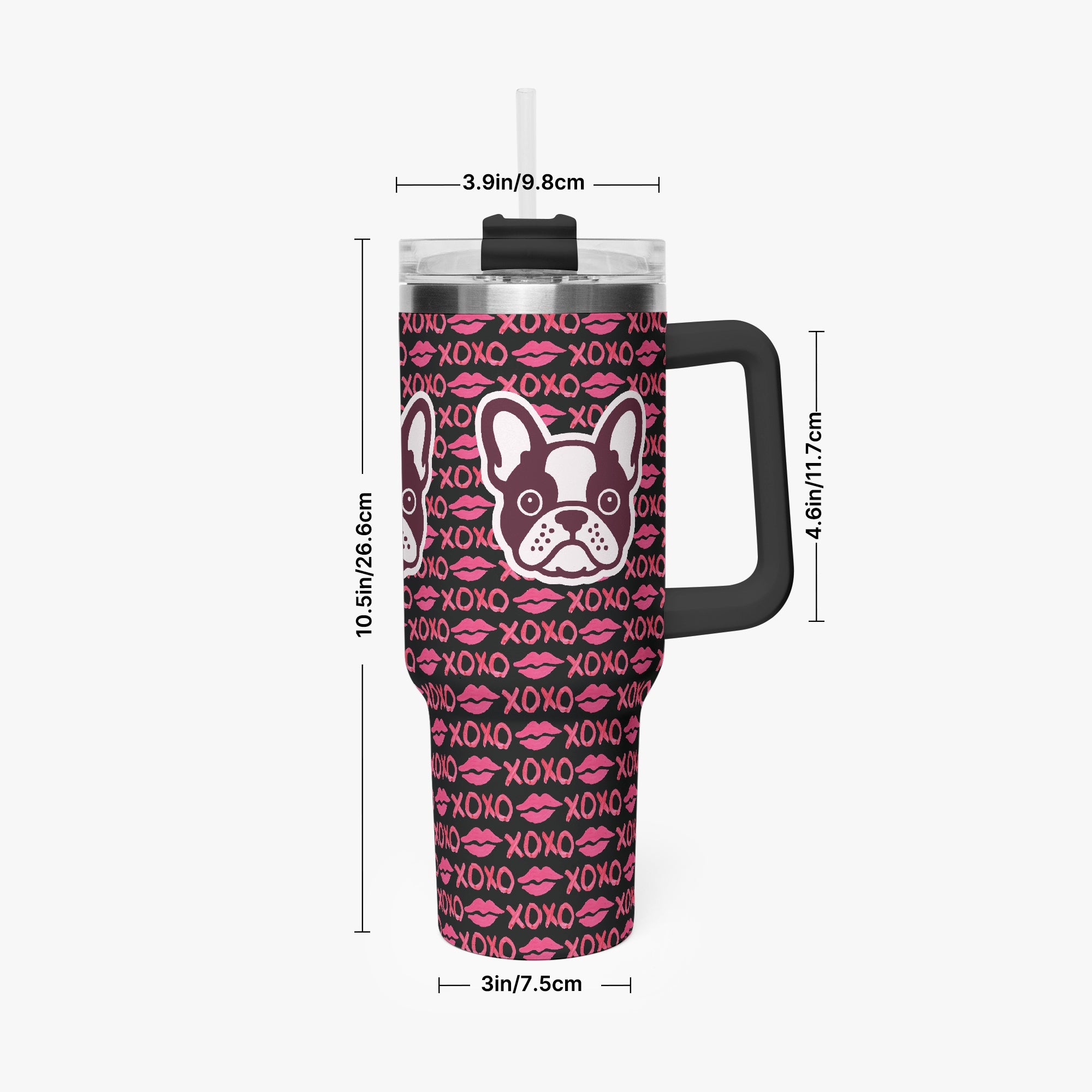Rocco French Bulldog Stainless Tumbler for Bulldog Owners-fadou