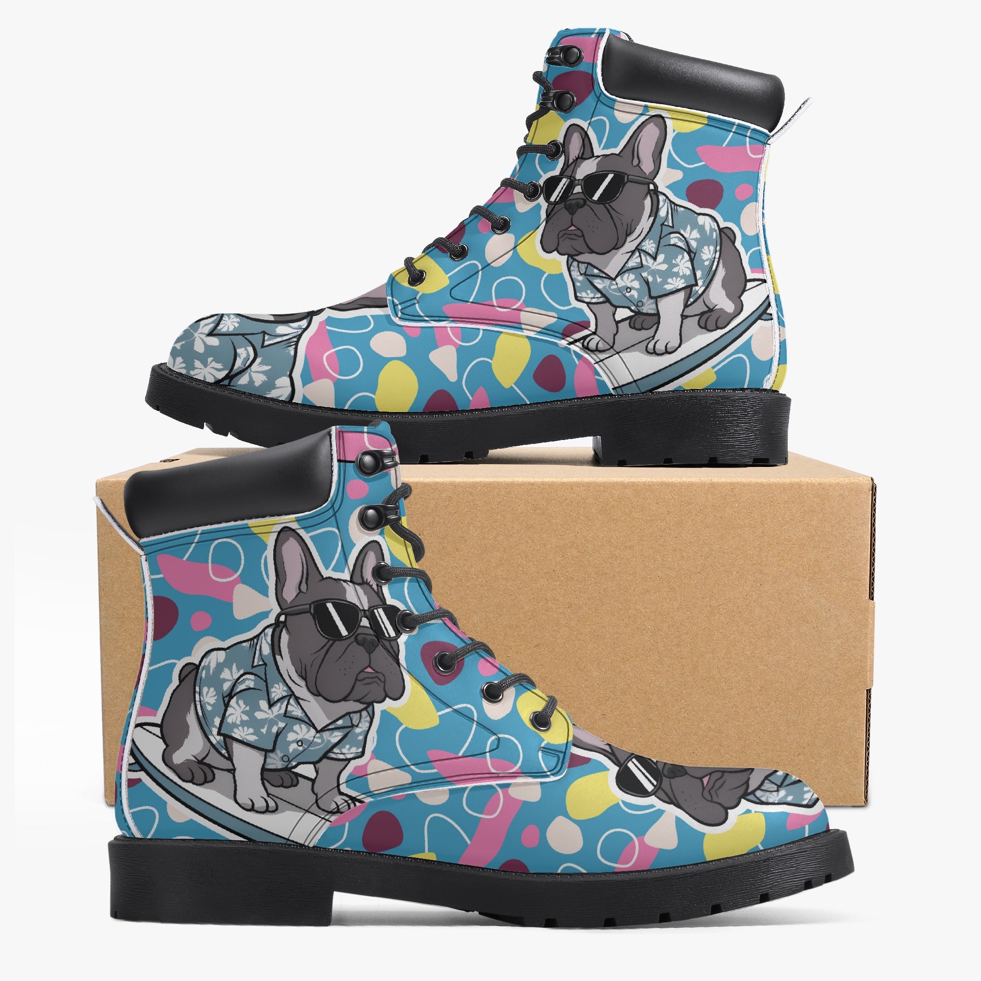 French Bulldog Leather Ankle Booties for Bulldog Owners-fadou