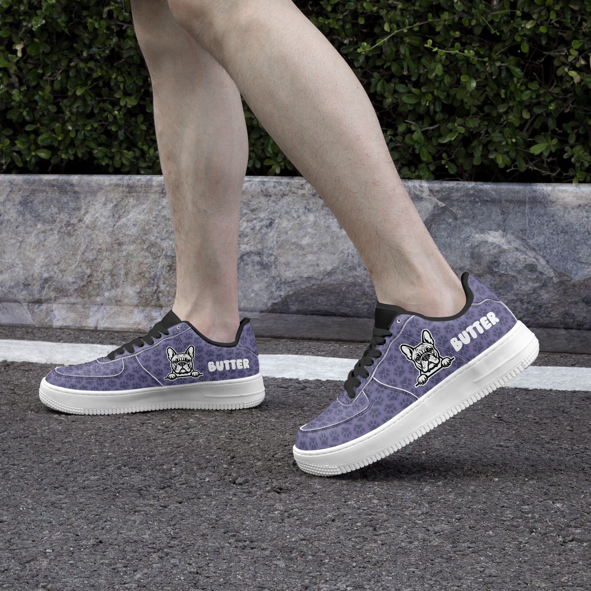 Cannoli Personalized Canvas Sneakers for Bulldog Owners-fadou