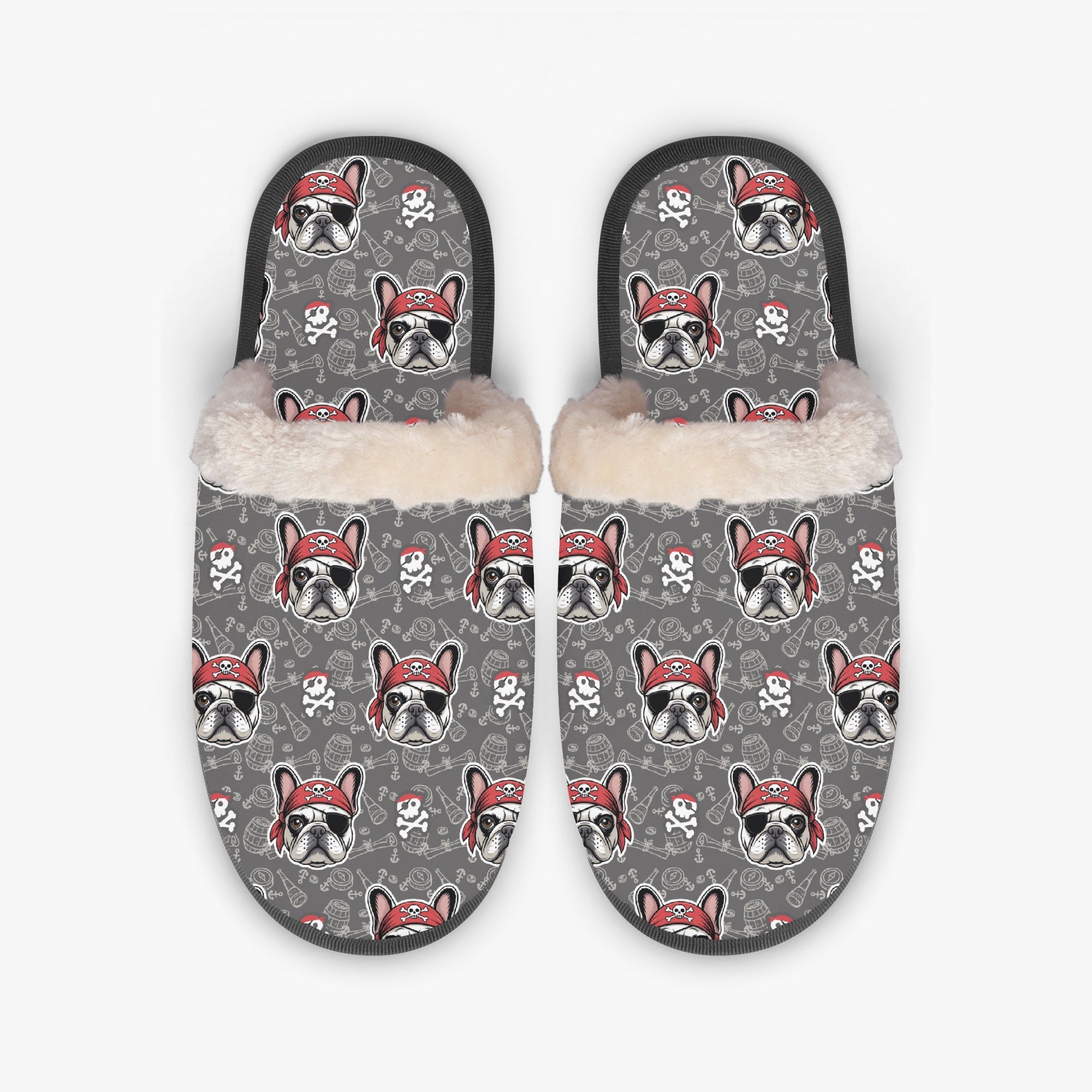 Pancake Frenchie Cozy Slippers for Frenchie Enthusiasts-fadou