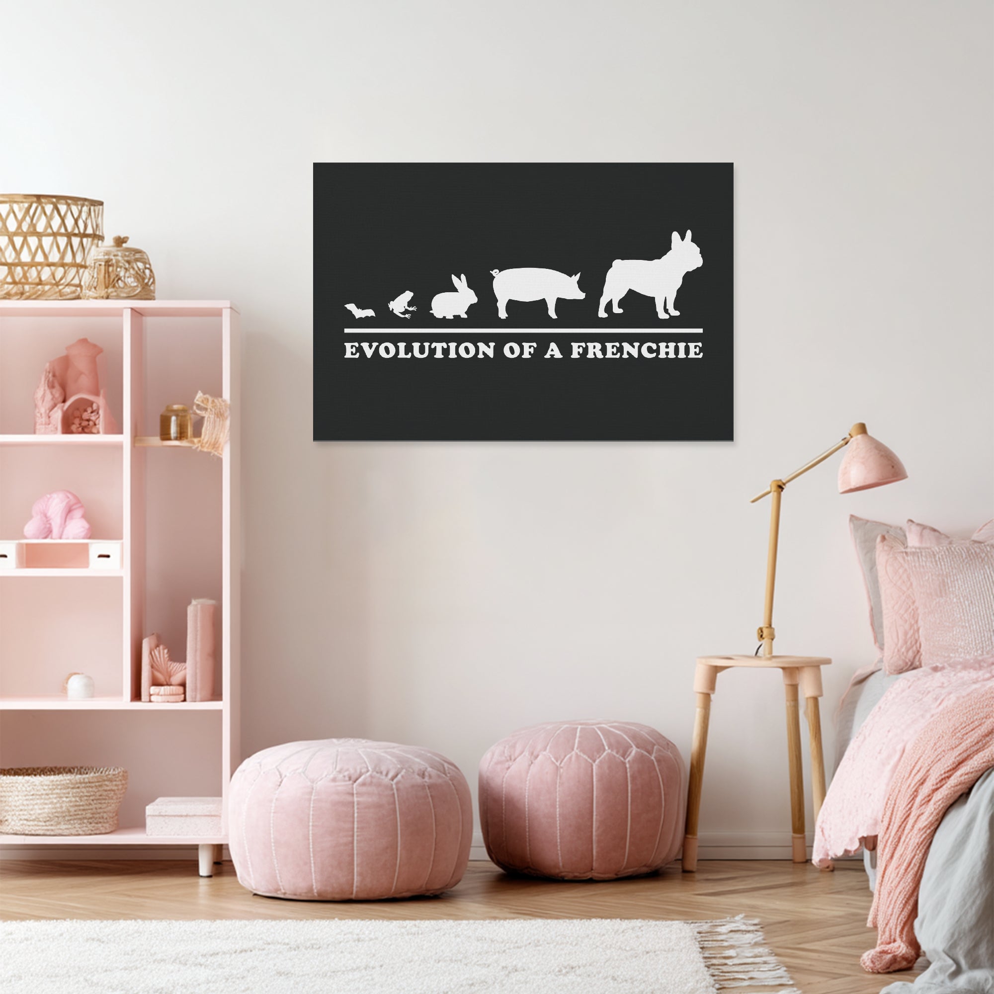 French Bulldog Adorable Canvas Wall Art for Frenchie Fans-fadou