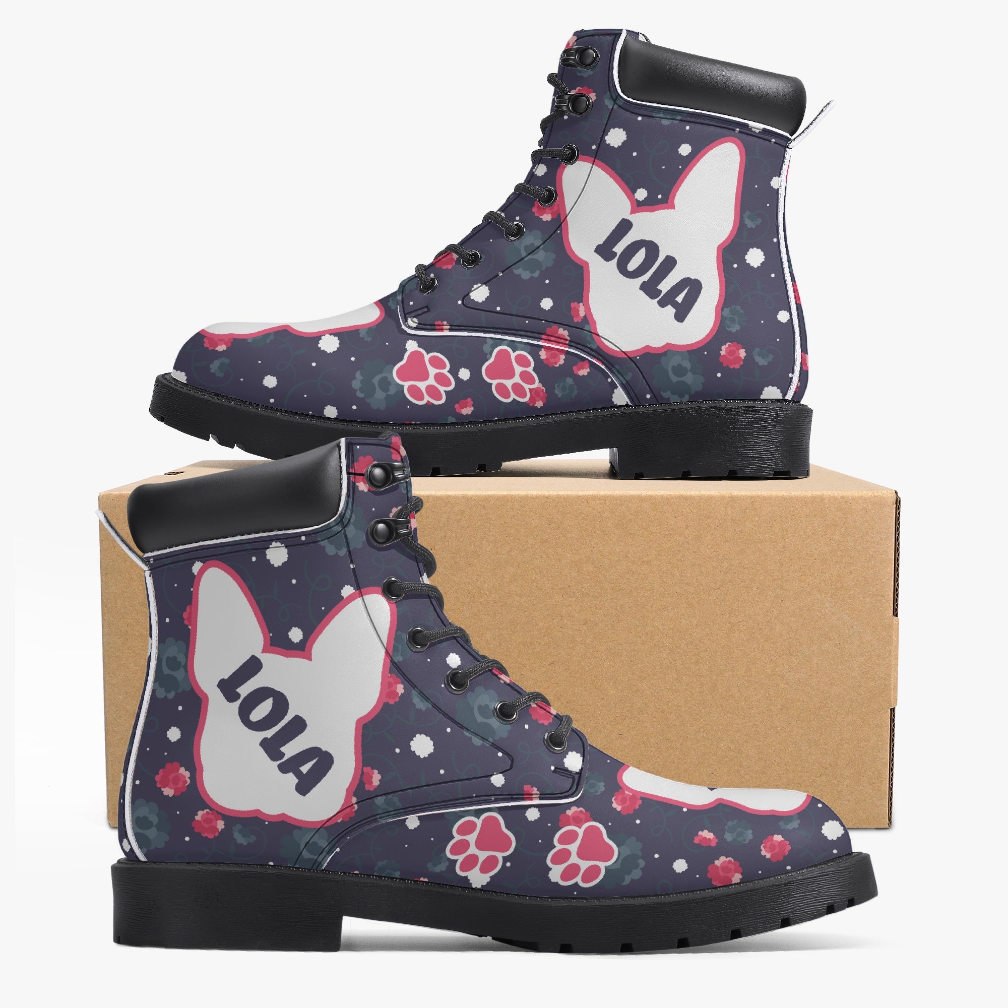 French Bulldog Personalized Fashion Boots for Frenchie Fans-fadou