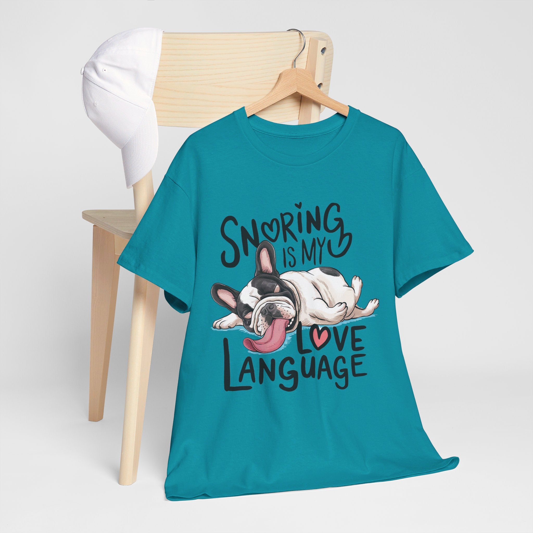 Snoring French Bulldog Cotton Tee for Brachycephalic Dogs-fadou