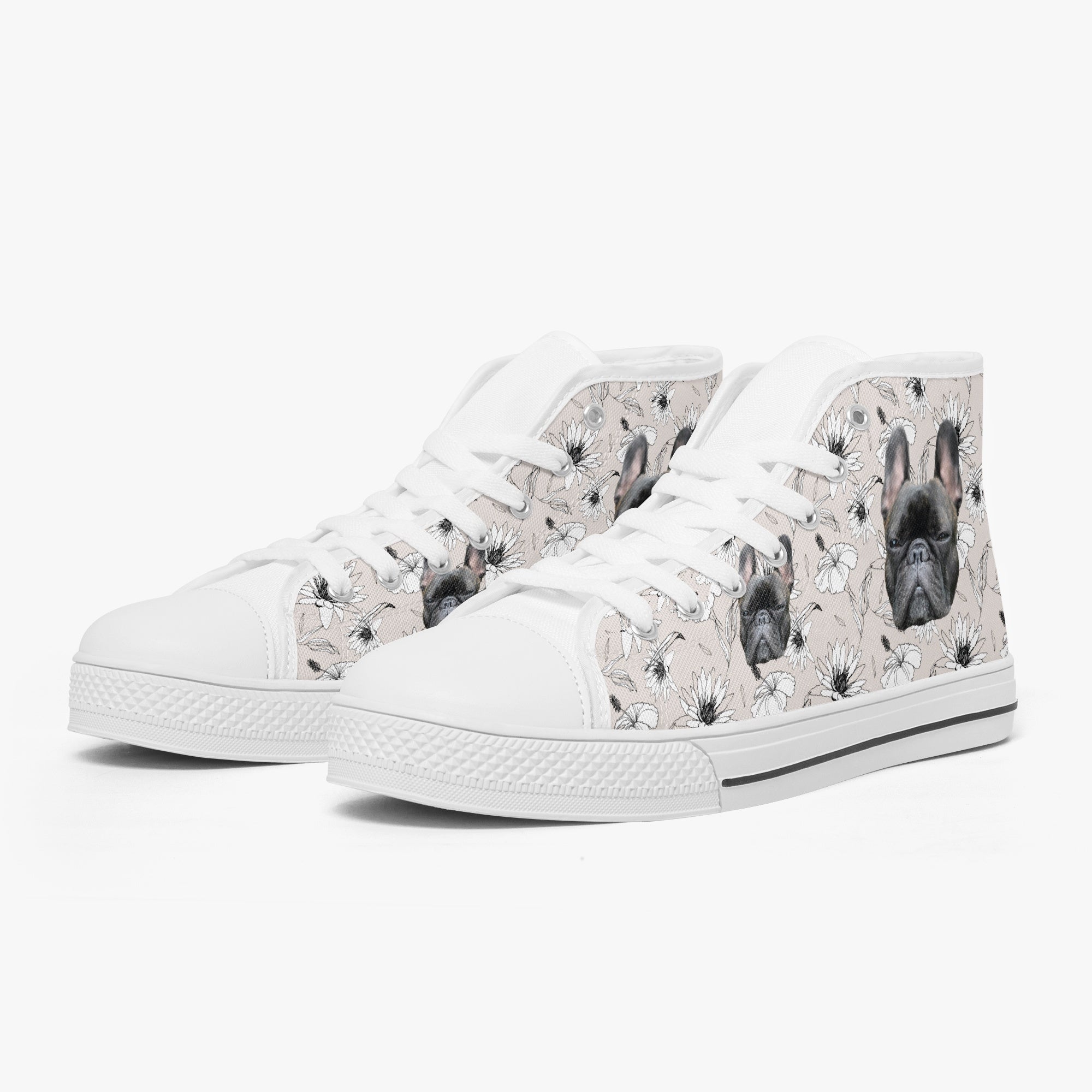 Frenchie Personalized Canvas Sneakers for Bulldog Owners-fadou