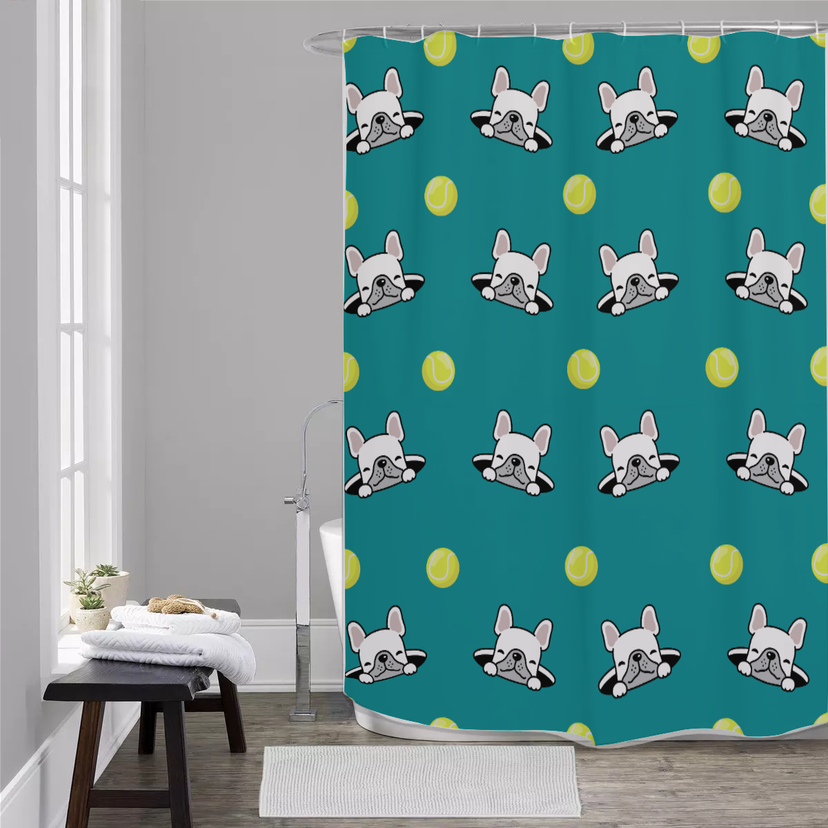 CHARLIE French Bulldog Fabric Curtain for Frenchie Enthusiasts-fadou