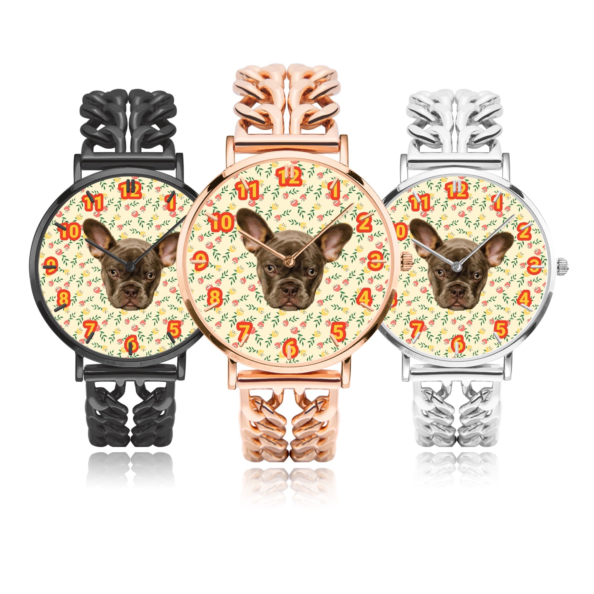 Claud Personalized Fashion Wristwatch for Frenchie Enthusiasts-fadou
