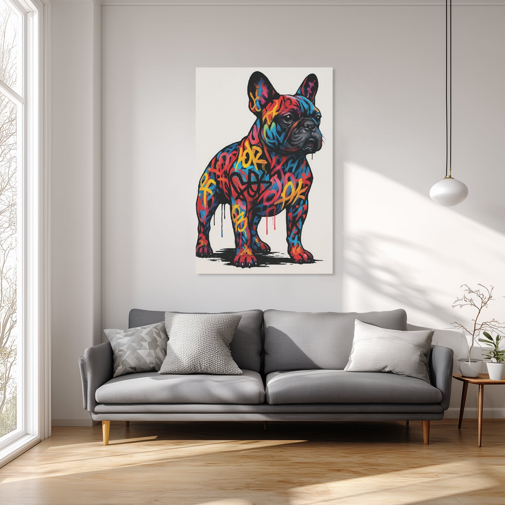 Bandit - Vertical Canvas Painting for Frenchie Enthusiasts-fadou