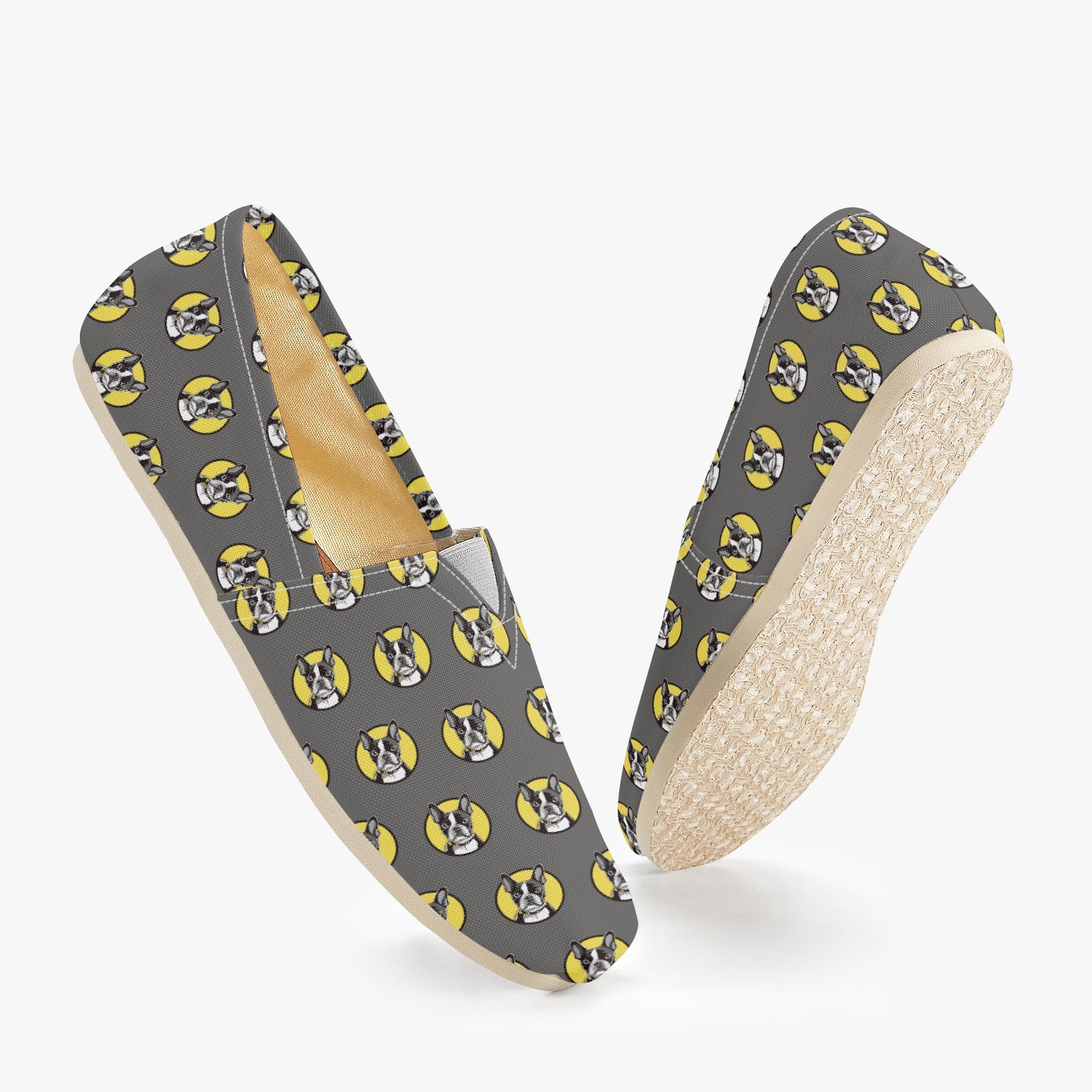French Bulldog Casual Canvas Sneakers for Frenchie Fans-fadou
