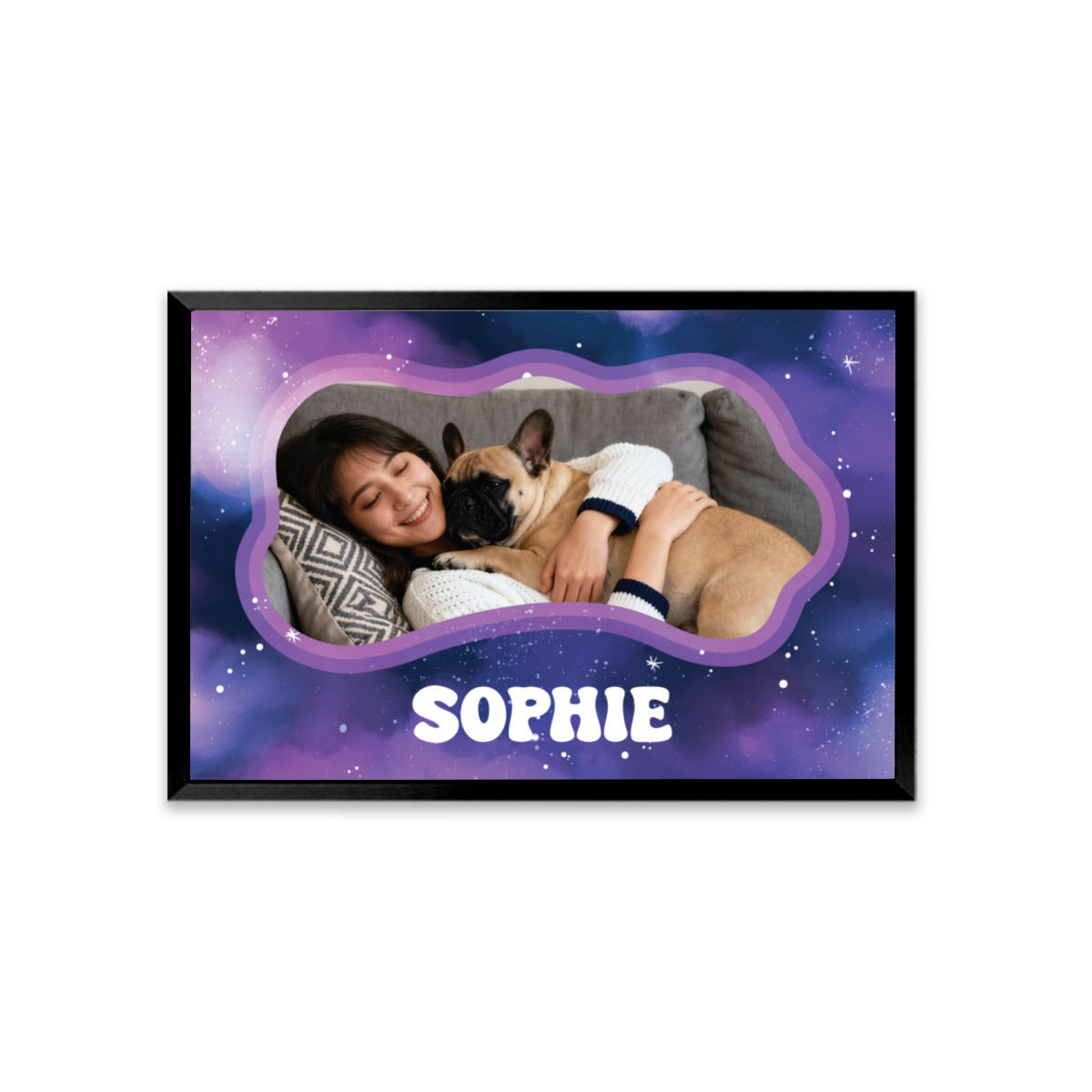 Bowie Personalized Decorative Canvas for Frenchie Enthusiasts-fadou