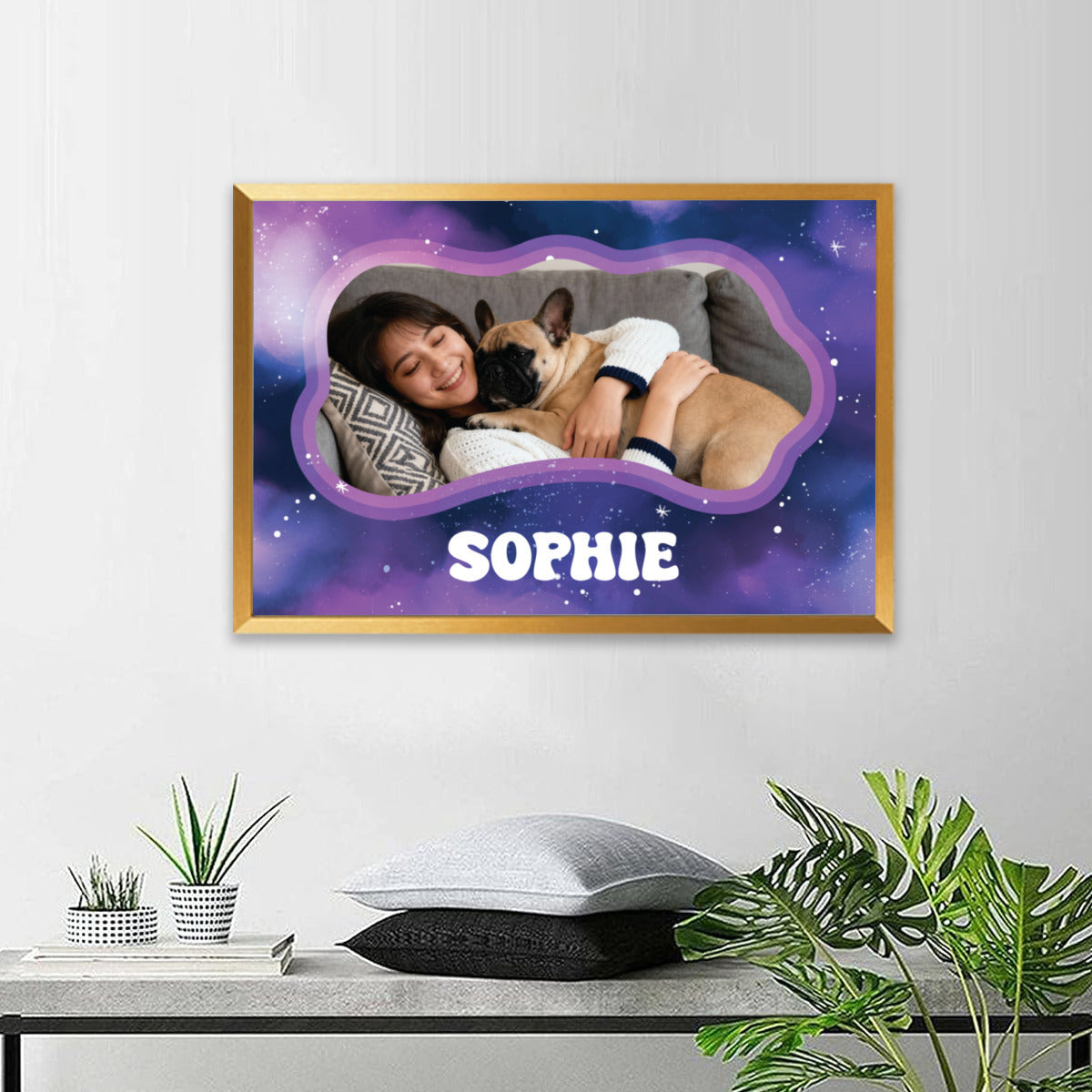 Bowie Personalized Decorative Canvas for Frenchie Enthusiasts-fadou