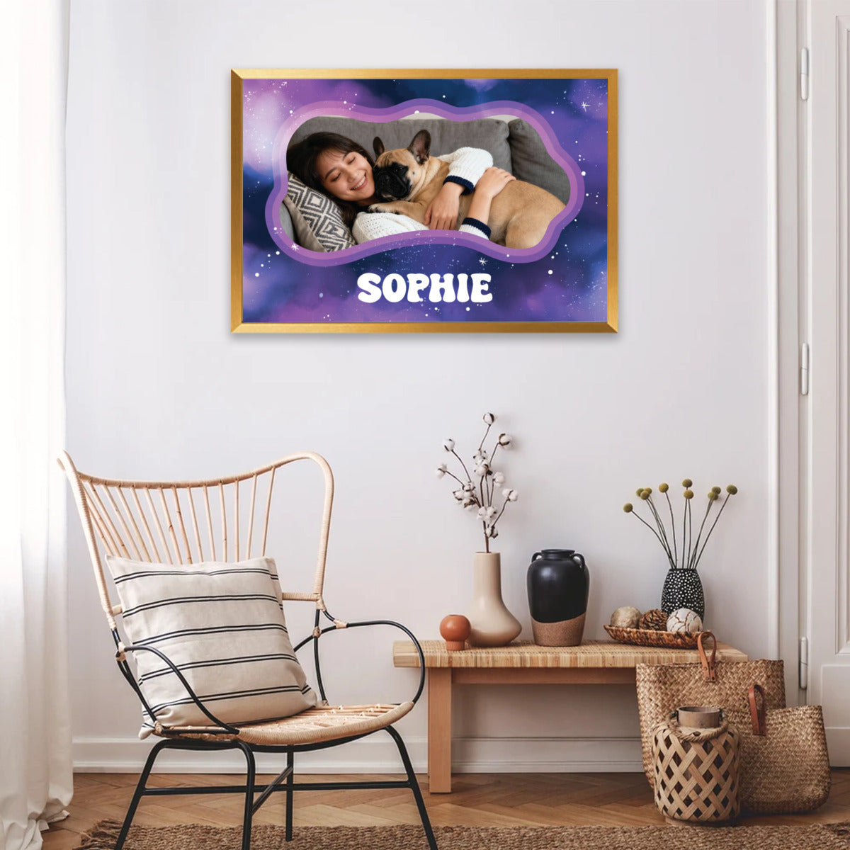 Bowie Personalized Decorative Canvas for Frenchie Enthusiasts-fadou
