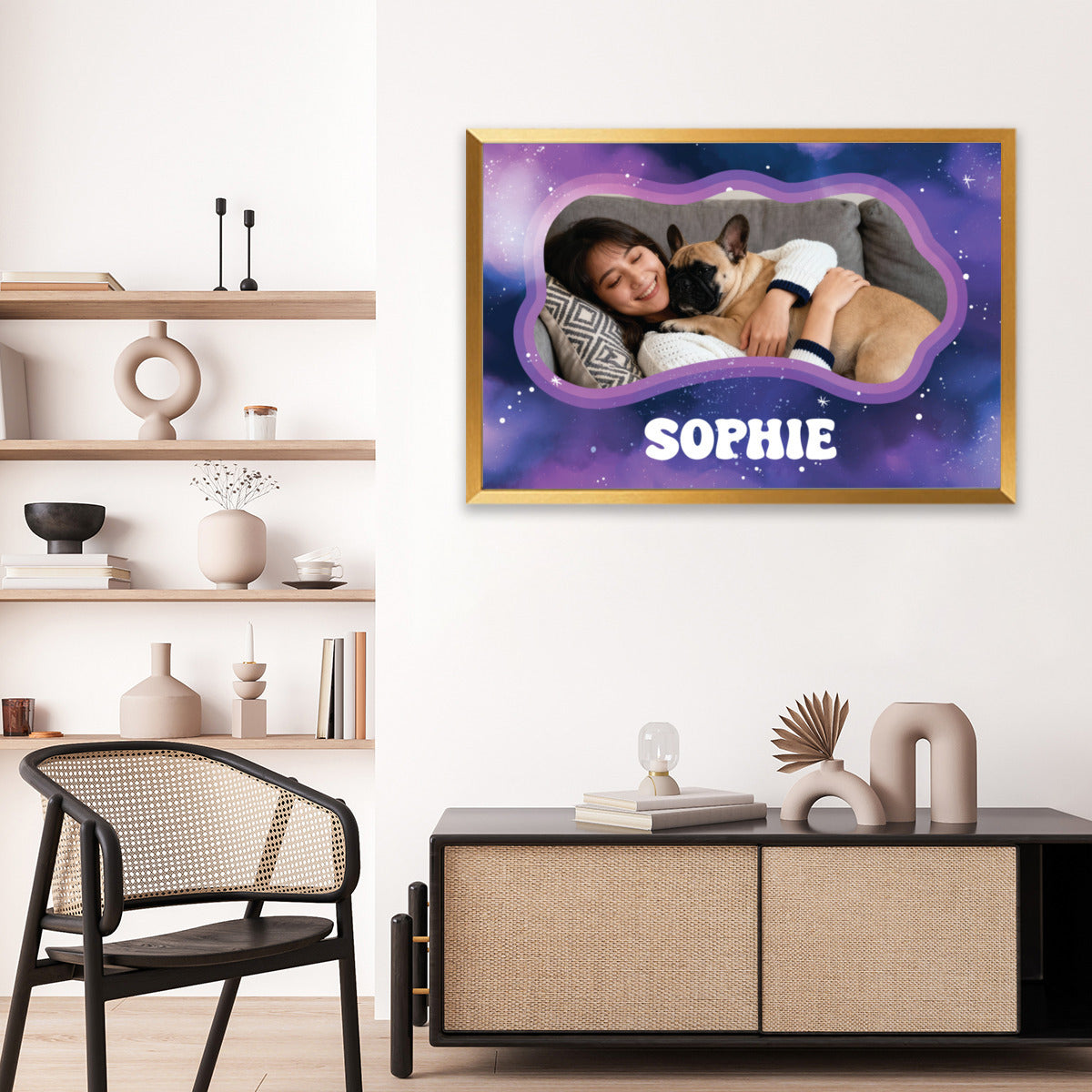 Bowie Personalized Decorative Canvas for Frenchie Enthusiasts-fadou