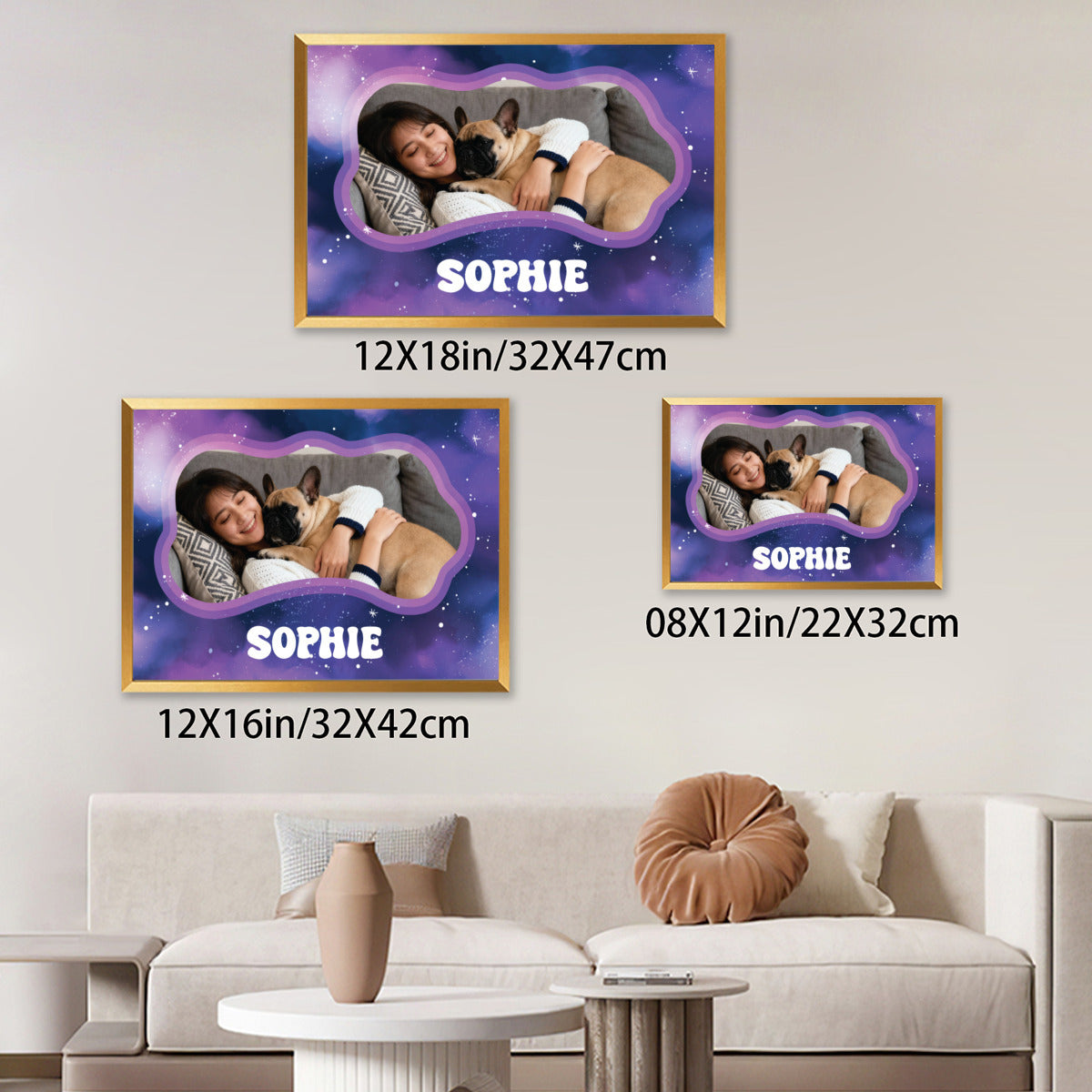 Bowie Personalized Decorative Canvas for Frenchie Enthusiasts-fadou