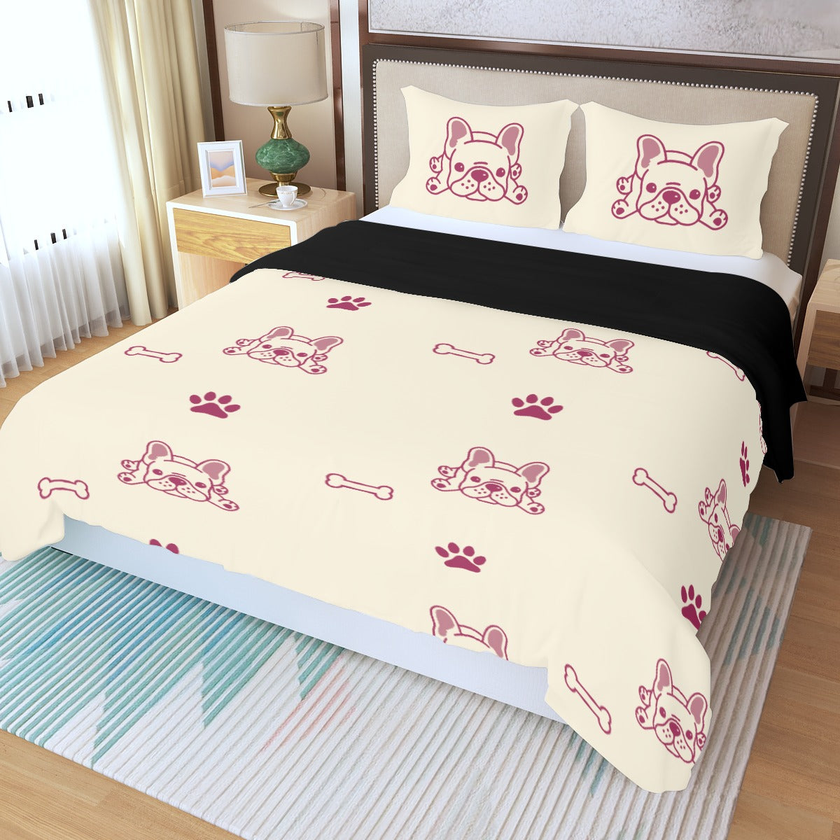 Milo French Bulldog Bed Linen Set for Frenchie Enthusiasts-fadou