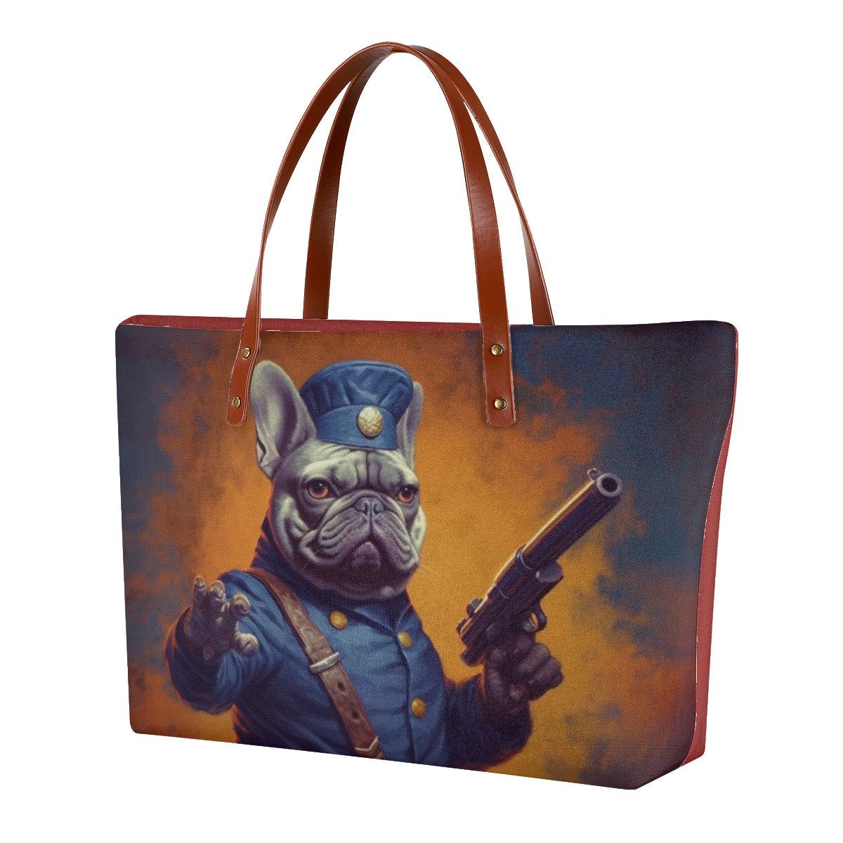 Policeman Frenchie Shoulder Handbag for Frenchie Enthusiasts-fadou