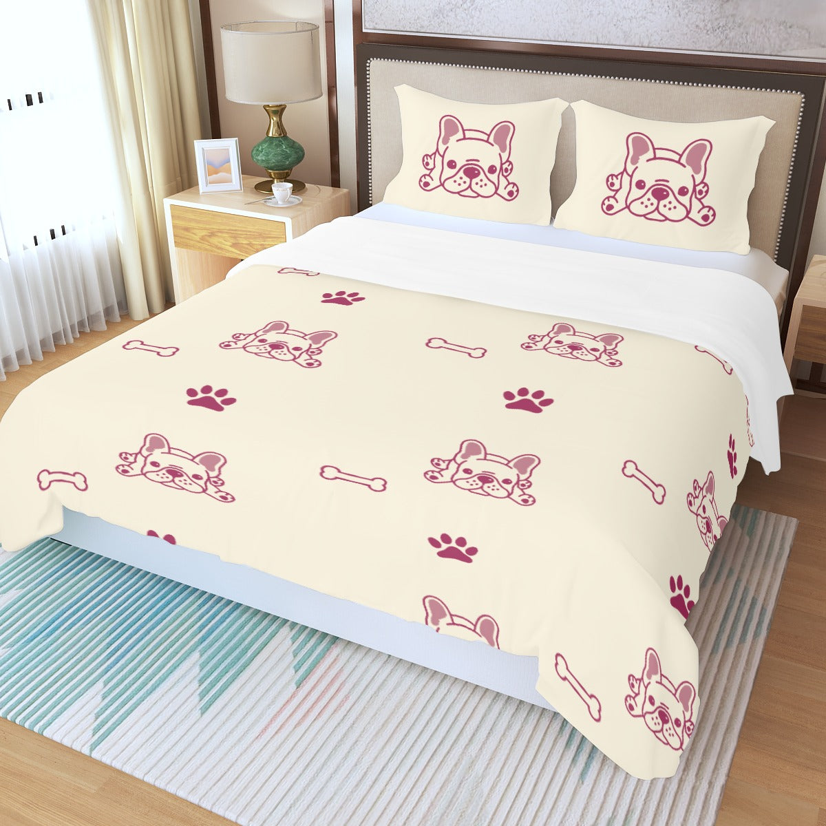 Milo French Bulldog Bed Linen Set for Frenchie Enthusiasts-fadou