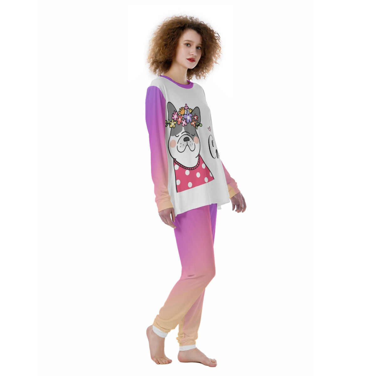 Holly French Bulldog Cotton Pajamas for Frenchie Enthusiasts-fadou