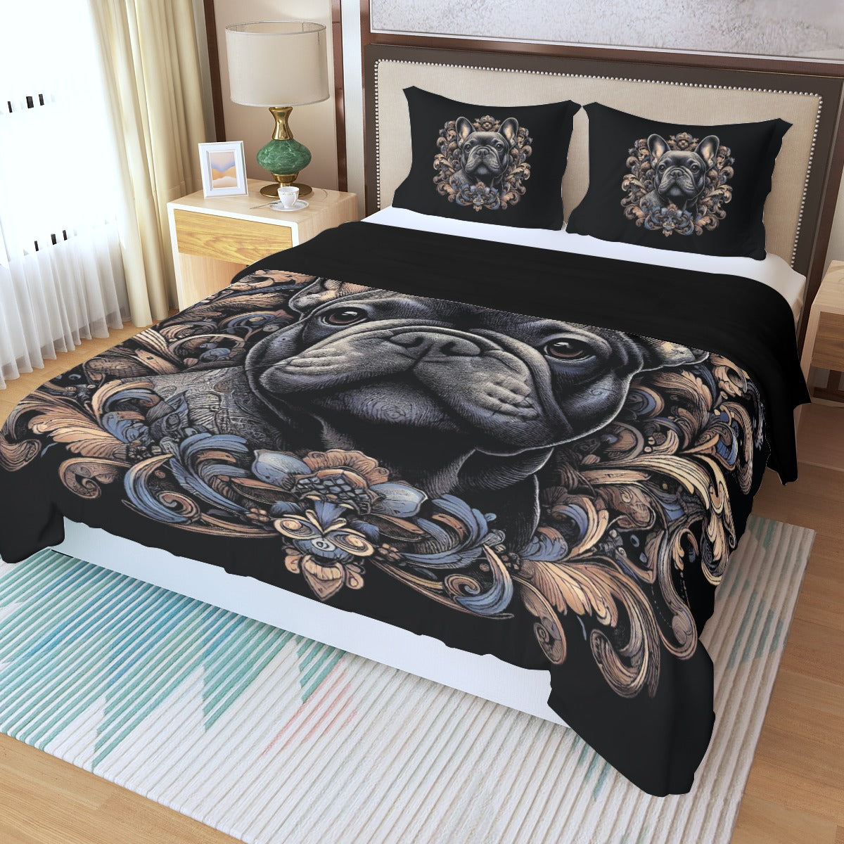 Lionel Frenchie Duvet Cover Set for Frenchie Enthusiasts-fadou