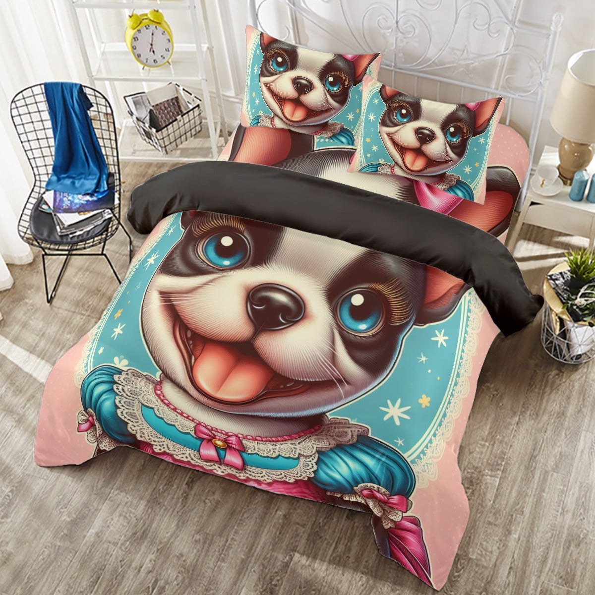 Scout Frenchie Duvet Cover Set for Frenchie Enthusiasts-fadou