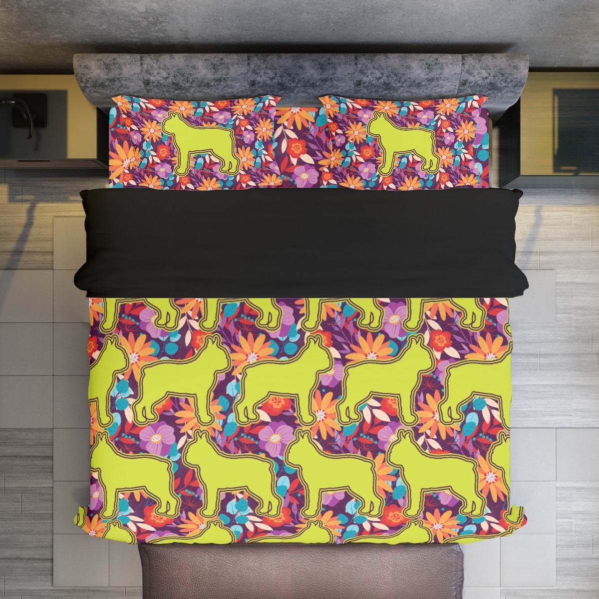 Lucky French Bulldog Duvet Cover Set for Bulldog Owners-fadou
