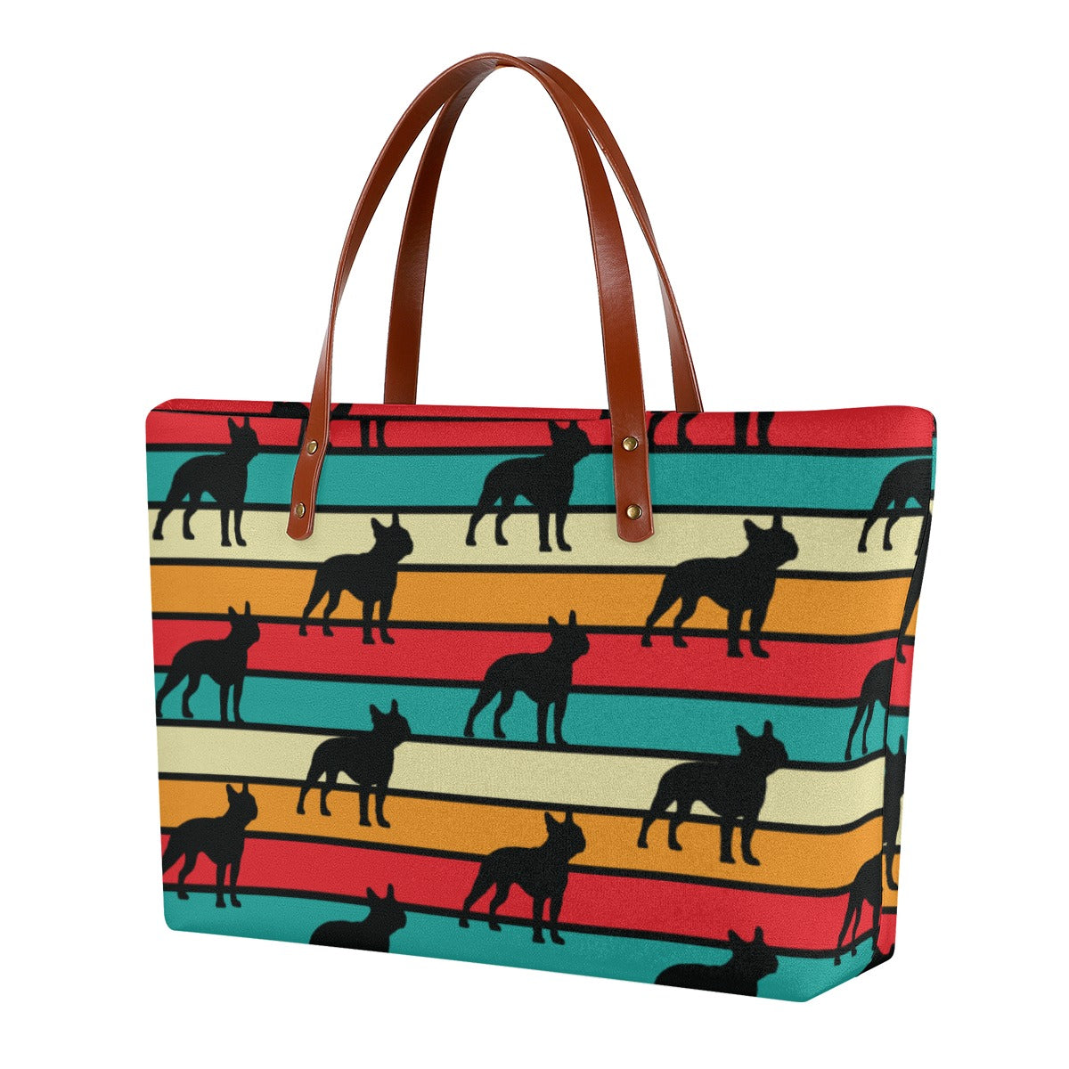 Luna French Bulldog Canvas Carryall for Frenchie Enthusiasts-fadou