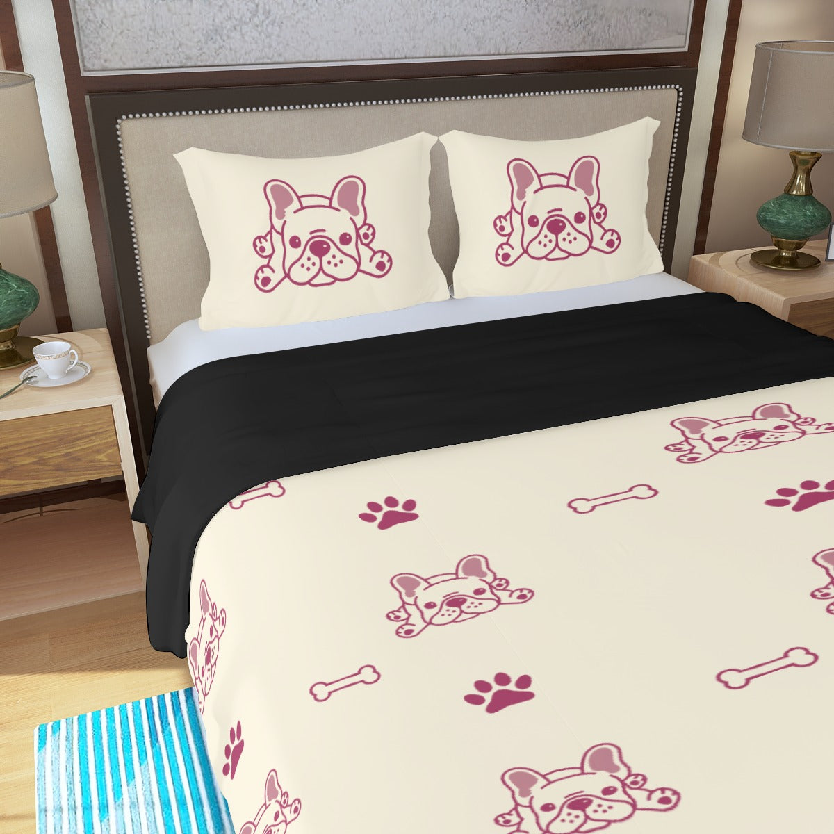 Milo French Bulldog Bed Linen Set for Frenchie Enthusiasts-fadou