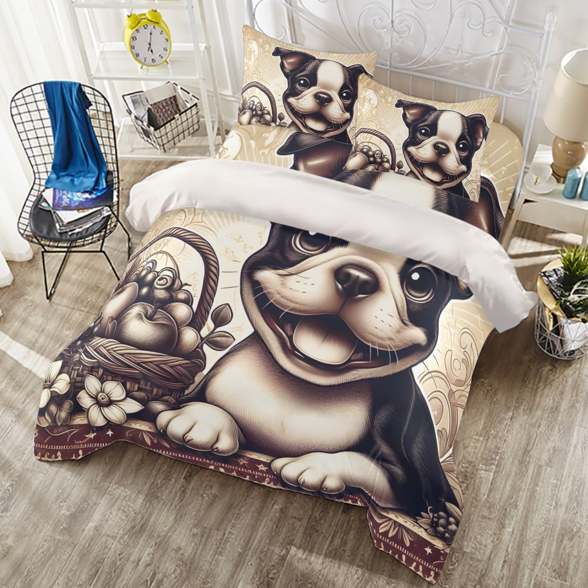 Jack French Bulldog Duvet Cover Set for Dog Moms & Dads-fadou