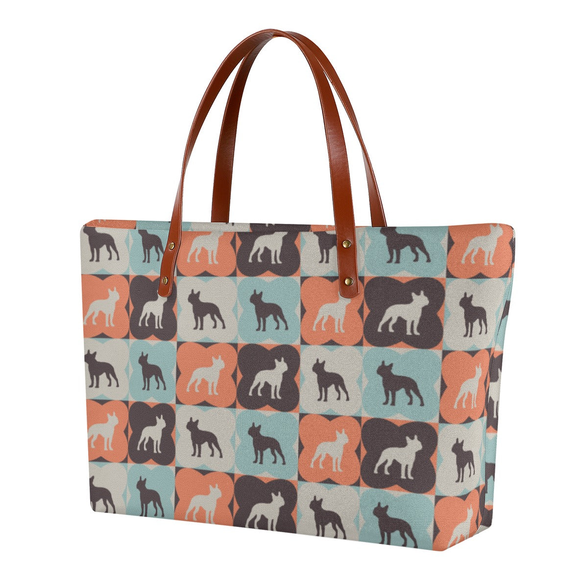 Lucy French Bulldog Canvas Carryall for Dog Moms & Dads-fadou