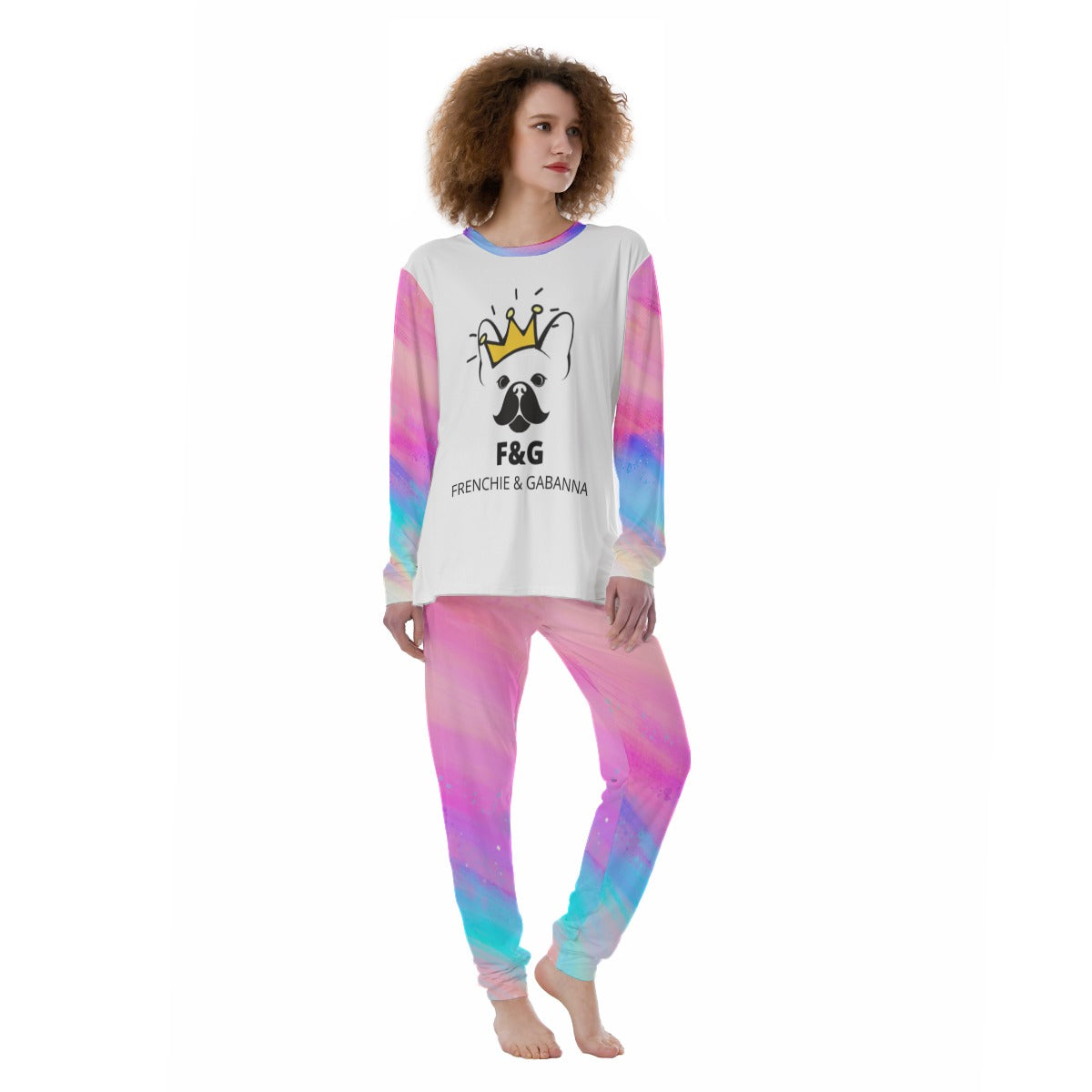 Sage French Bulldog Loungewear Set for Frenchie Enthusiasts-fadou