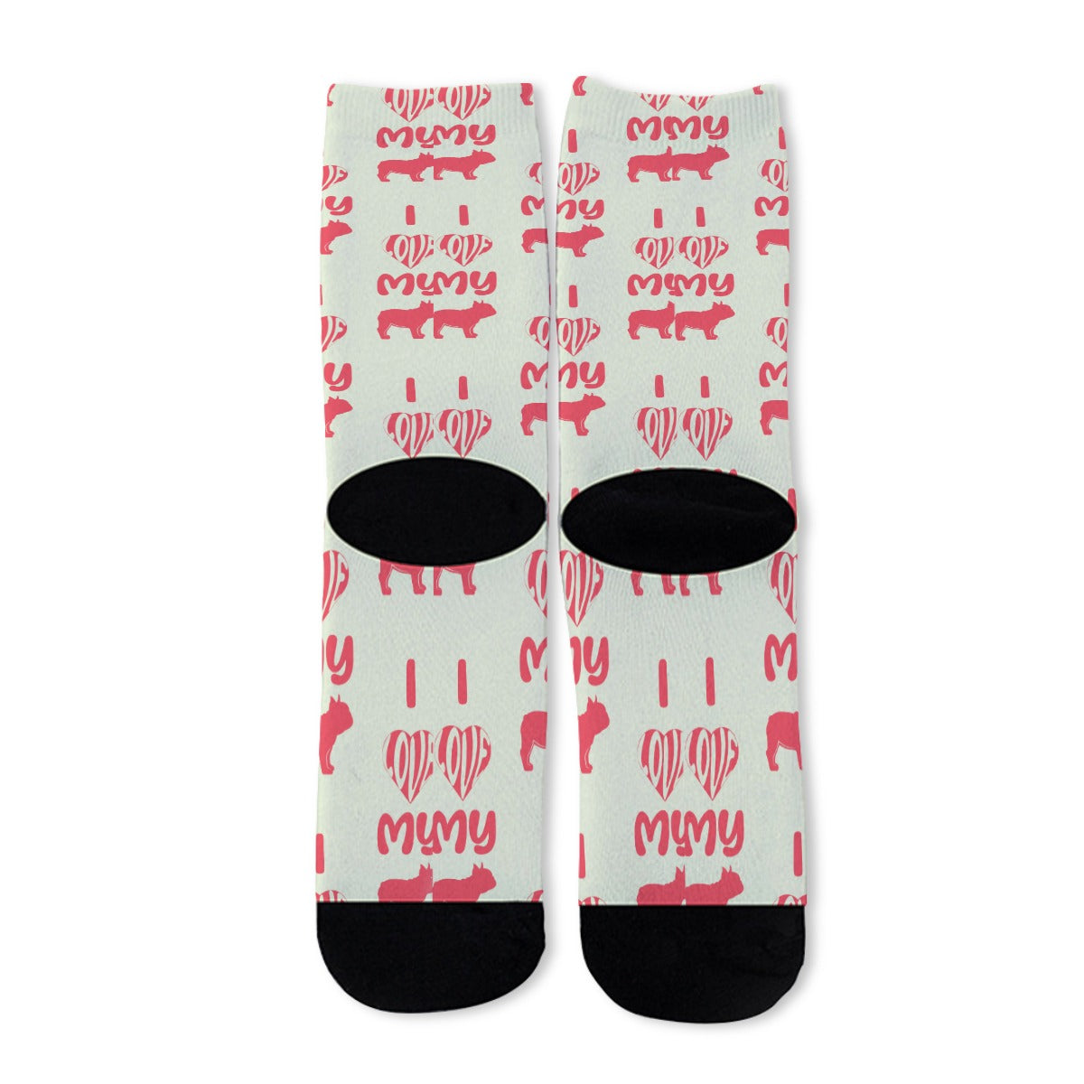 Waffles French Bulldog Crew Socks for Frenchie Enthusiasts-fadou