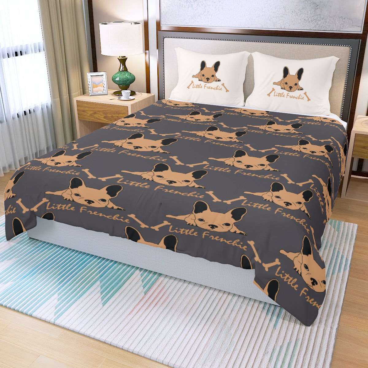 Eloy French Bulldog Bed Linen Set for Frenchie Enthusiasts-fadou