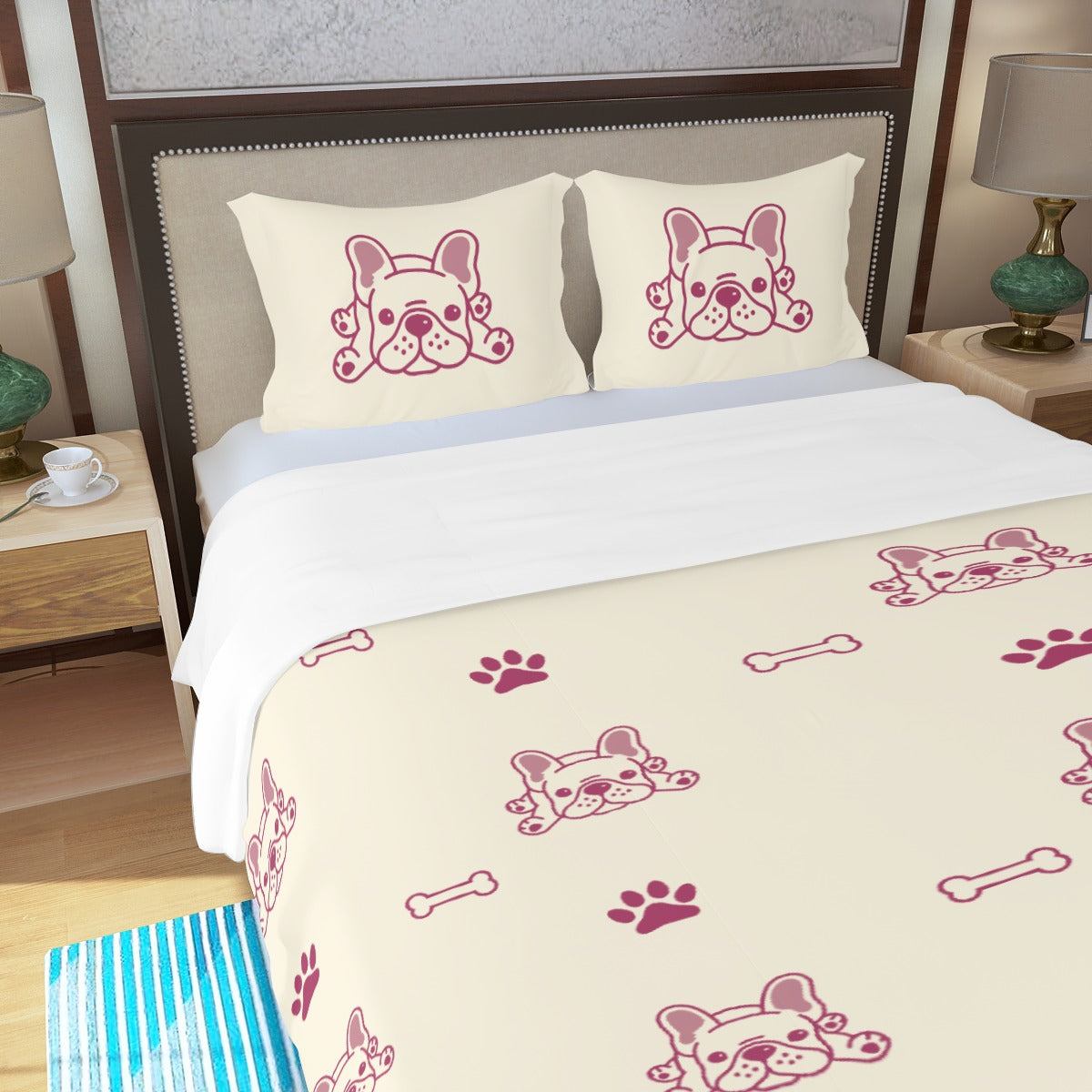 Milo French Bulldog Bed Linen Set for Frenchie Enthusiasts-fadou