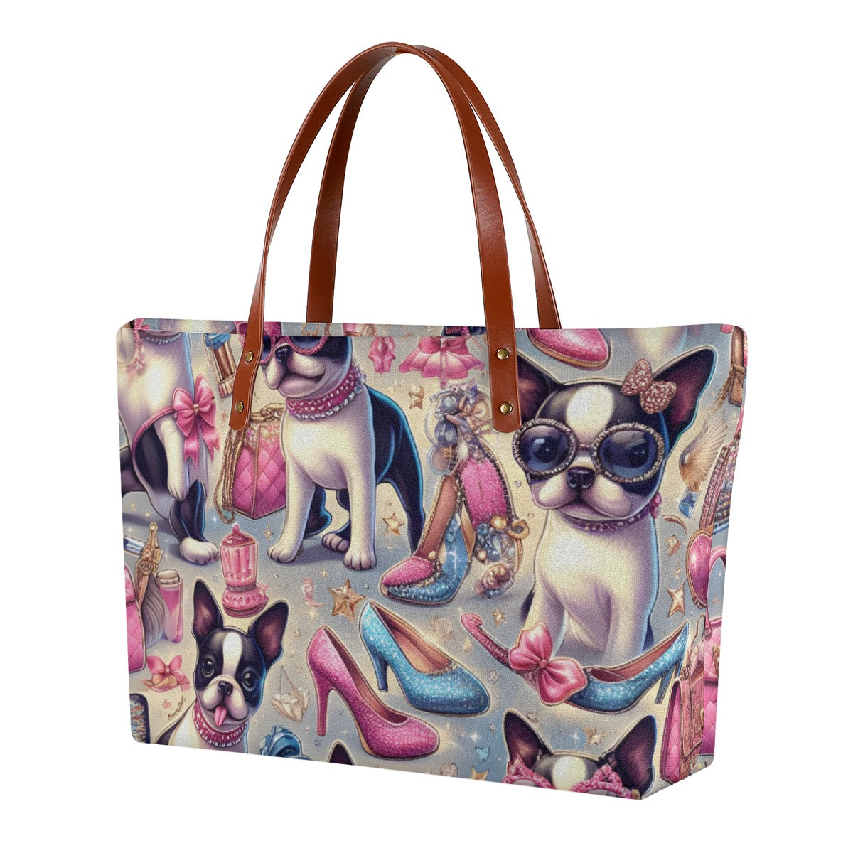 Stella French Bulldog Canvas Carryall for Frenchie Fans-fadou