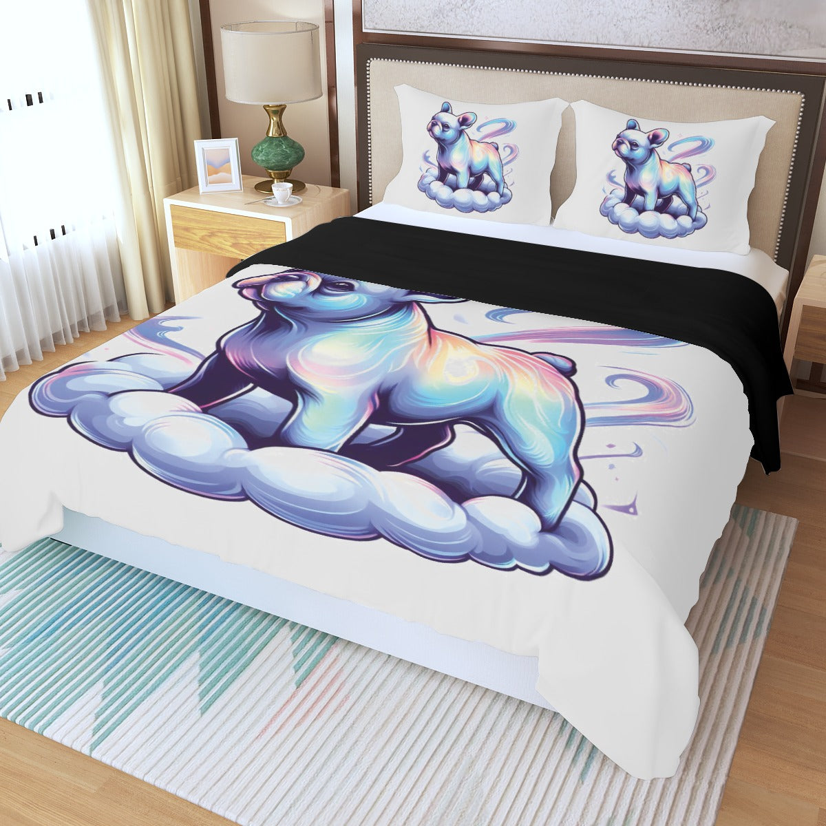 Noel French Bulldog Duvet Cover Set for Dog Moms & Dads-fadou